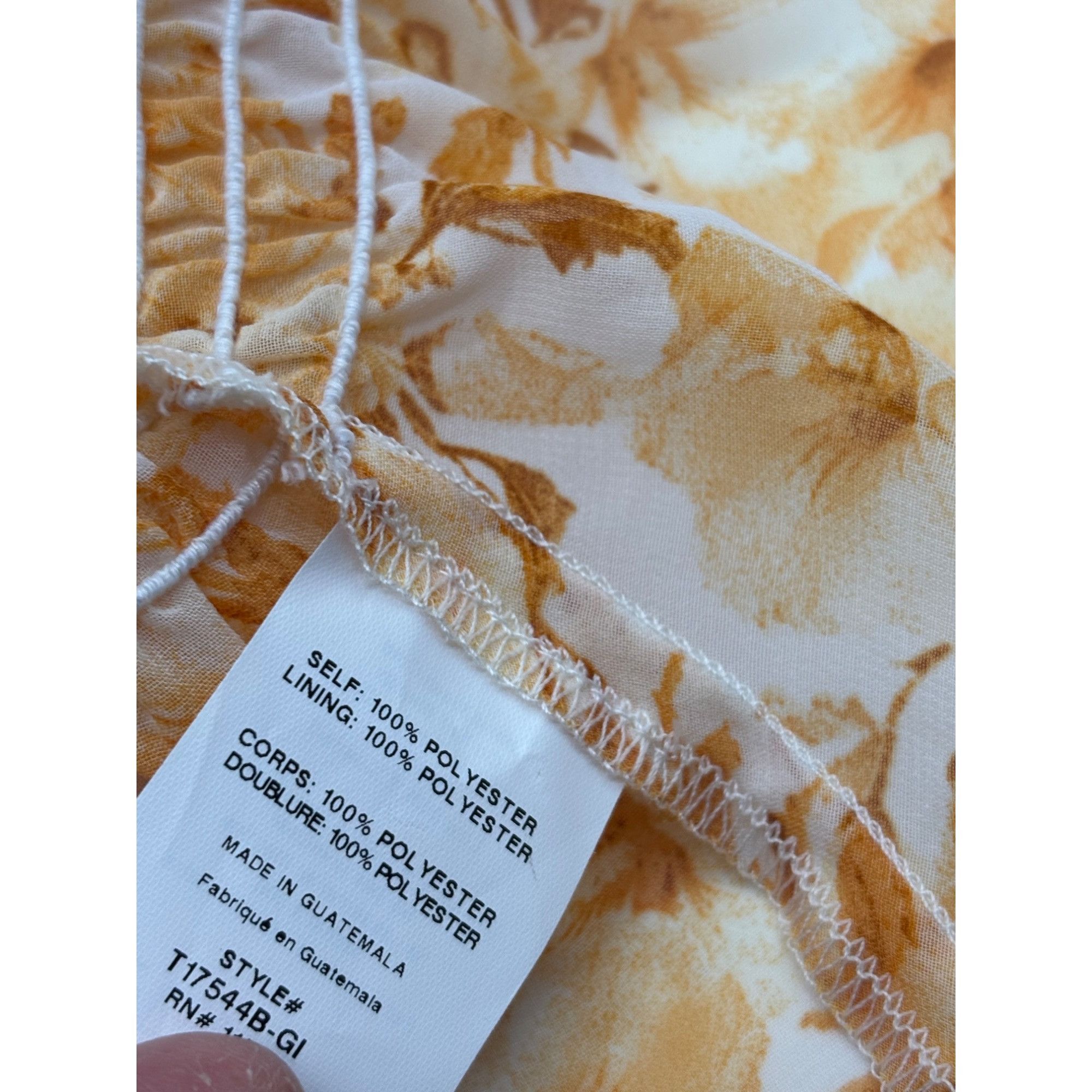 Other Lush Floral Tie Front Tank Top Gold Brown, Sz. M Size M / US 6-8 / IT 42-44 - 6 Thumbnail