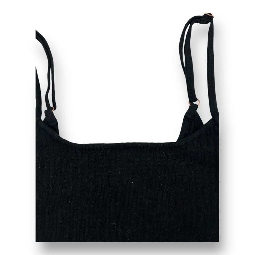 Free People Free People Ribbed Knit Black Cropped Top Size Extra Small Size XS / US 0-2 / IT 36-38 - 2 Thumbnail