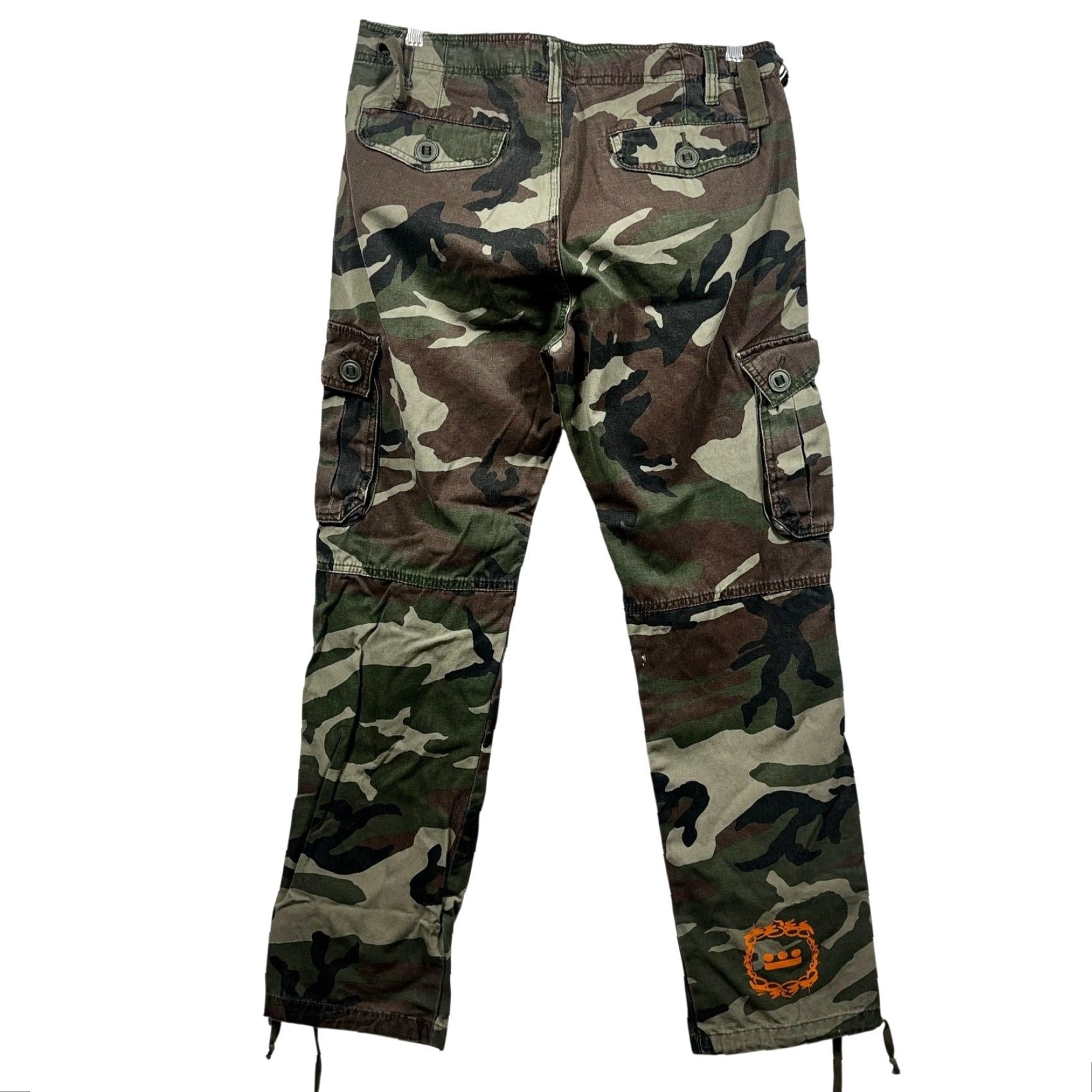 Vintage Y2K Camo Cargo Pants 34 All-Son Hip Hop Military Utility Drawstring Size US 34 / EU 50 - 3 Thumbnail