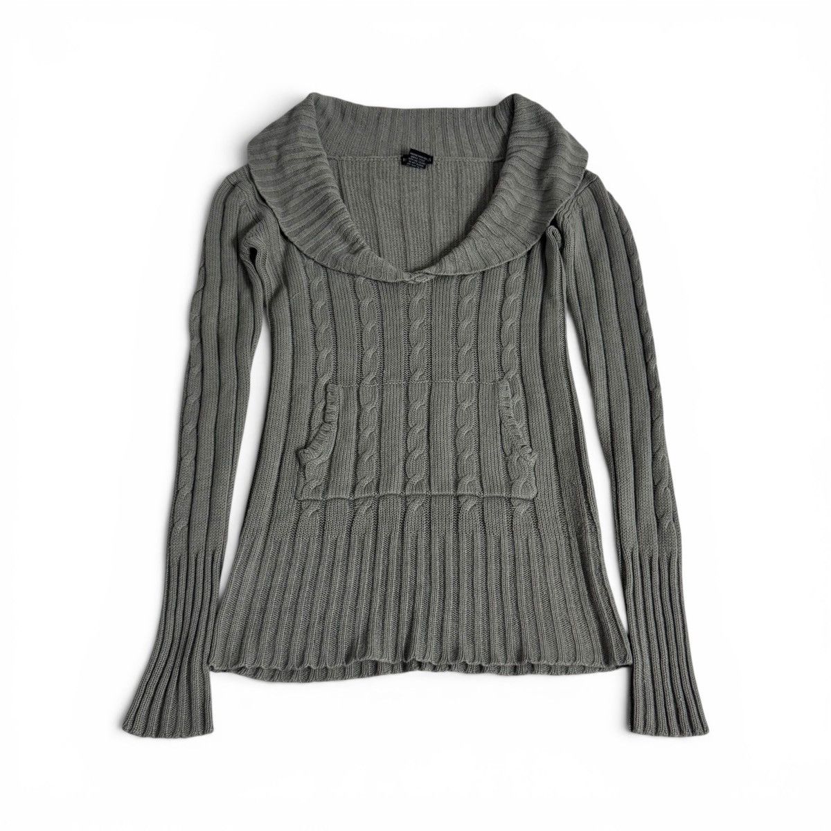 Other Vintage American Attitudes Grey Cable Knit Sweater Size S / US 4 / IT 40 - 1 Thumbnail