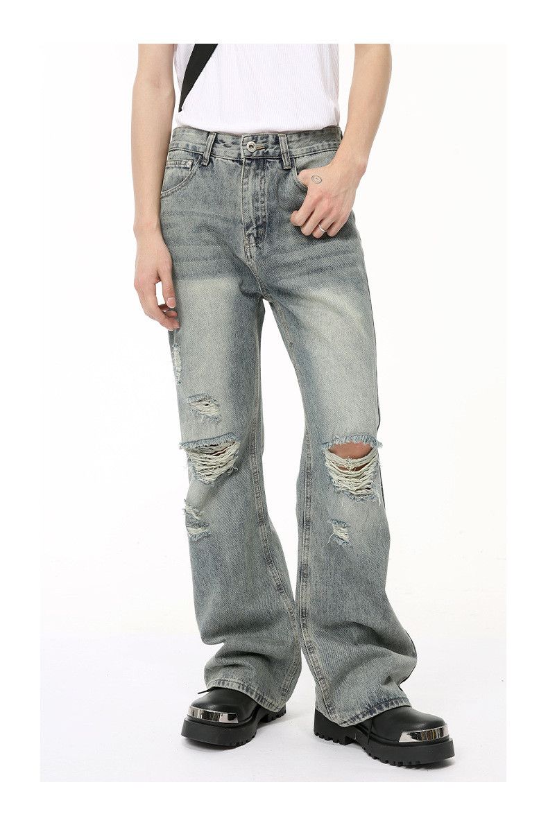 Japanese Brand × Jean Street distressed vintage bootcut ripped jeans Size US 32 / EU 48 - 3 Thumbnail