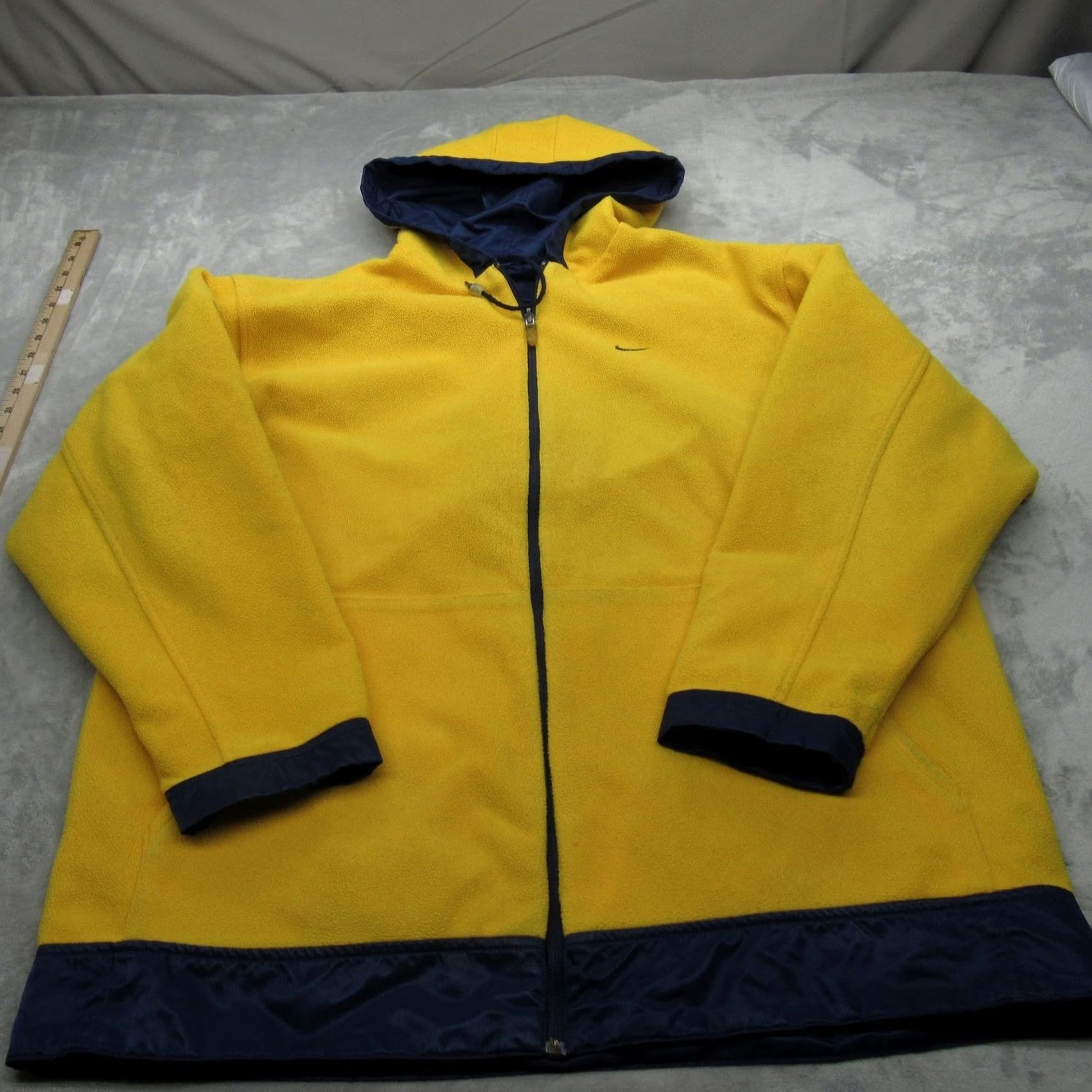 Nike VINTAGE Nike Jacket Mens Large Blue Yellow Reversible Hooded Full Zip VTG 90'S Size US L / EU 52-54 / 3 - 3 Thumbnail