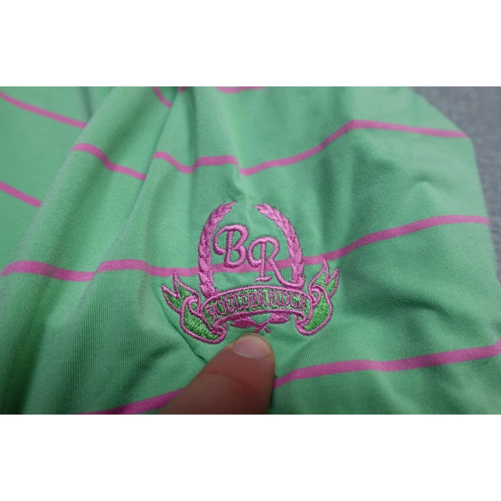 Peter Millar Peter Millar Summer Comfort Polo Mens Large Green Stripe Golf Stretch Shirt Size US L / EU 52-54 / 3 - 3 Thumbnail