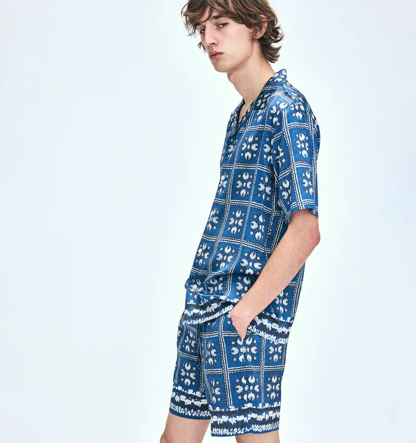 Nahmias o1h1sh11224 Tield Silk Shirt in Tiled Print Size US XL / EU 56 / 4 - 3 Thumbnail
