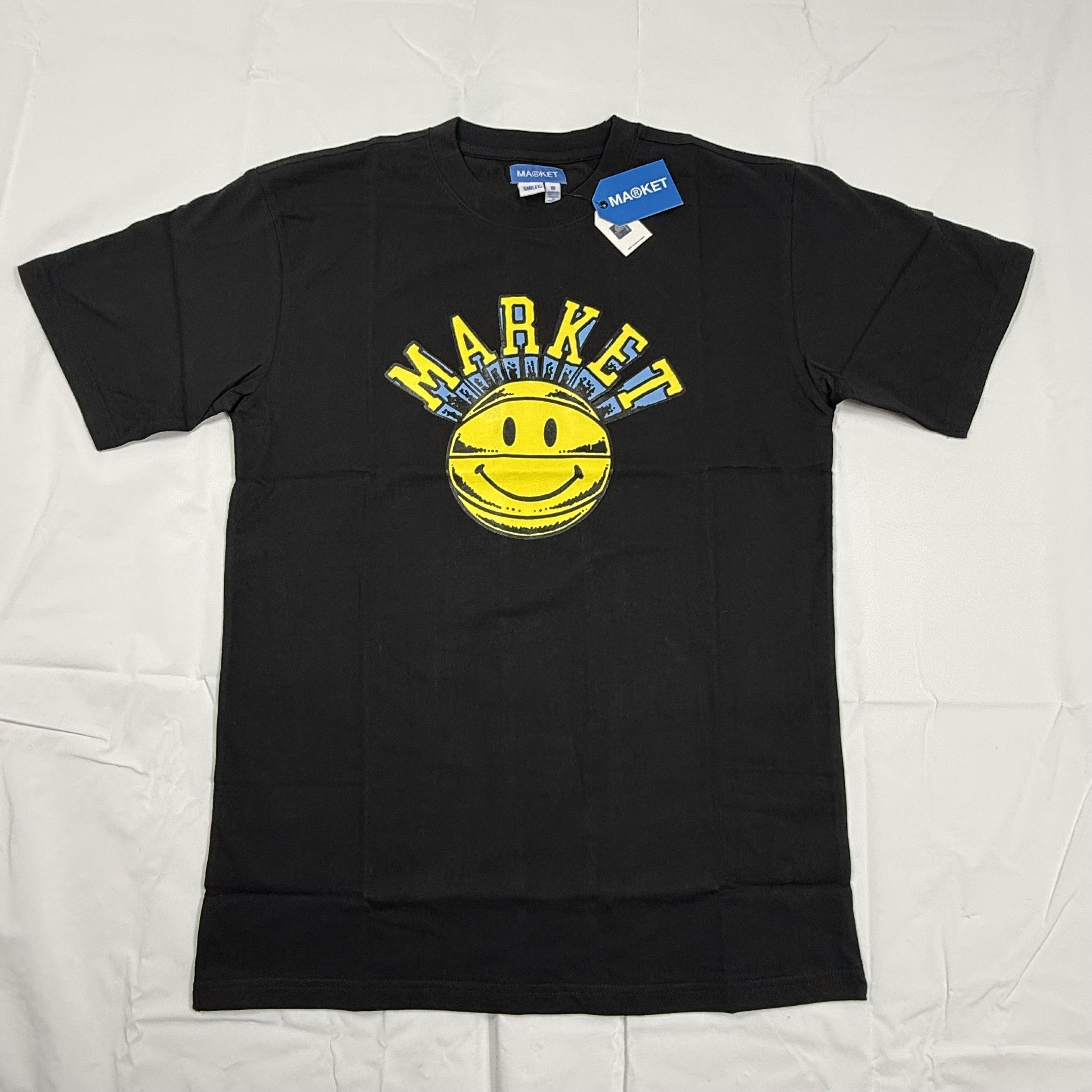 Market Market Smiley Basketball Graphic T-Shirt Mens Medium Black Size US M / EU 48-50 / 2 - 1 Thumbnail