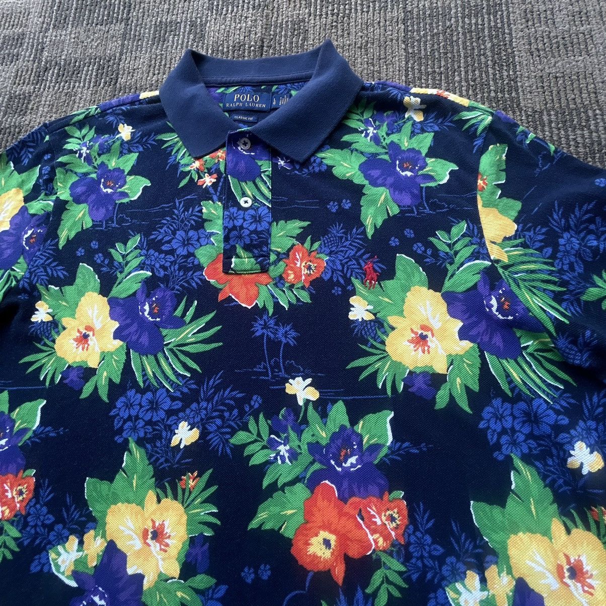 Polo Ralph Lauren Polo Ralph Lauren Blue All Over Print Hawaiian Polo Shirt Size US L / EU 52-54 / 3 - 3 Thumbnail