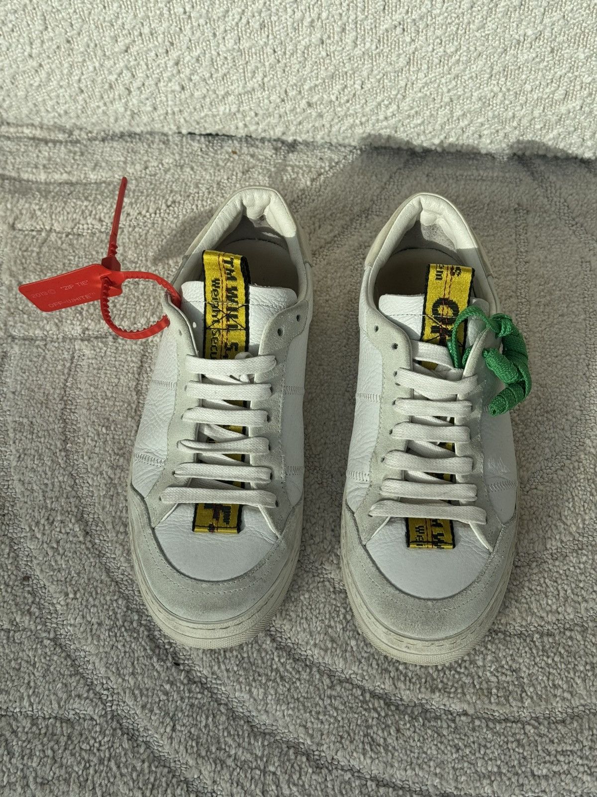Off-White Off-White Belt Low “White Yellow” – Virgil Abloh Era (FW18) Size US 7 / EU 40 - 3 Thumbnail