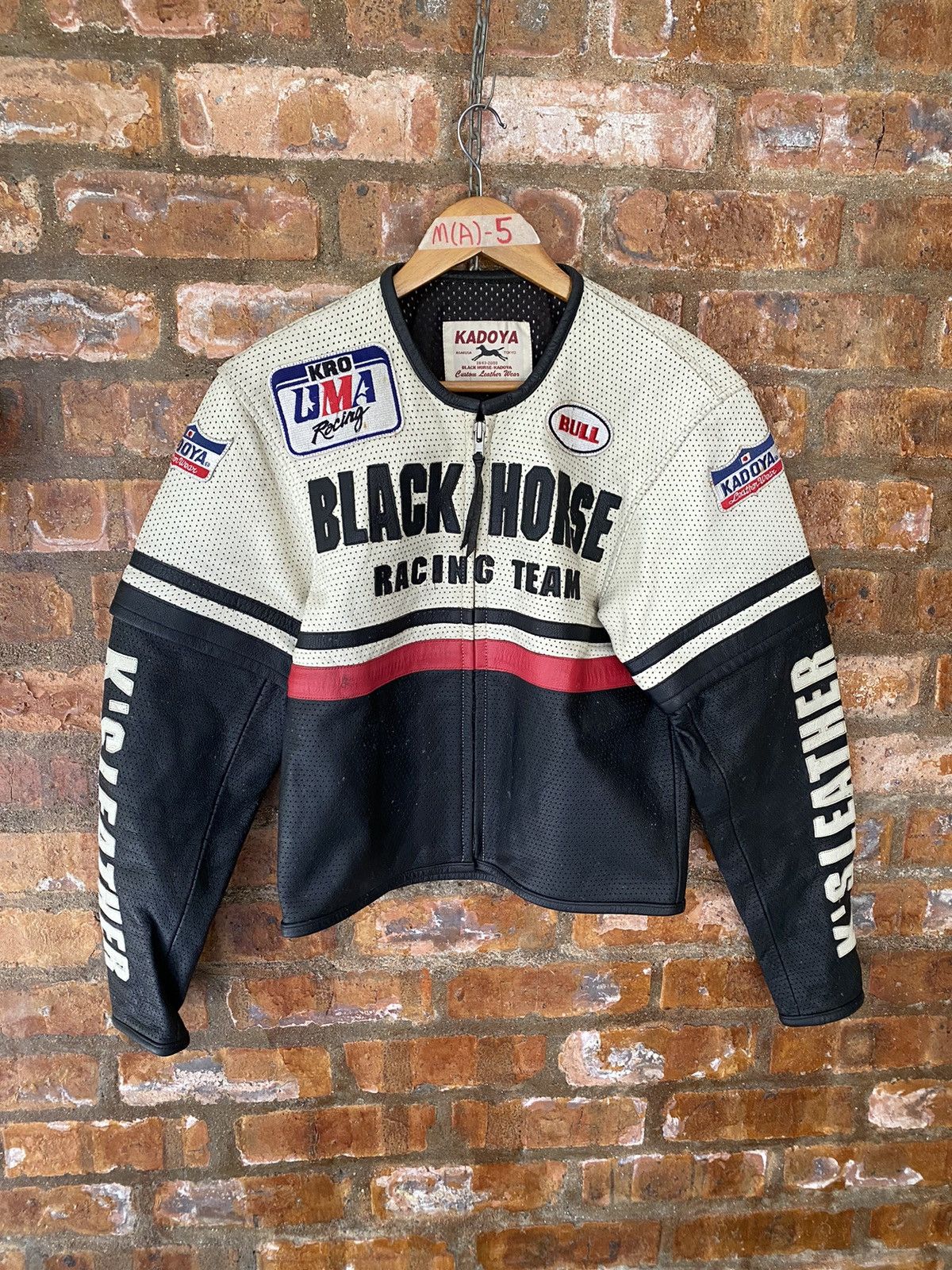 Kadoya 1990s Kadoya K’s Leather Black Horse Racing Jacket Size US M / EU 48-50 / 2 - 2 Thumbnail