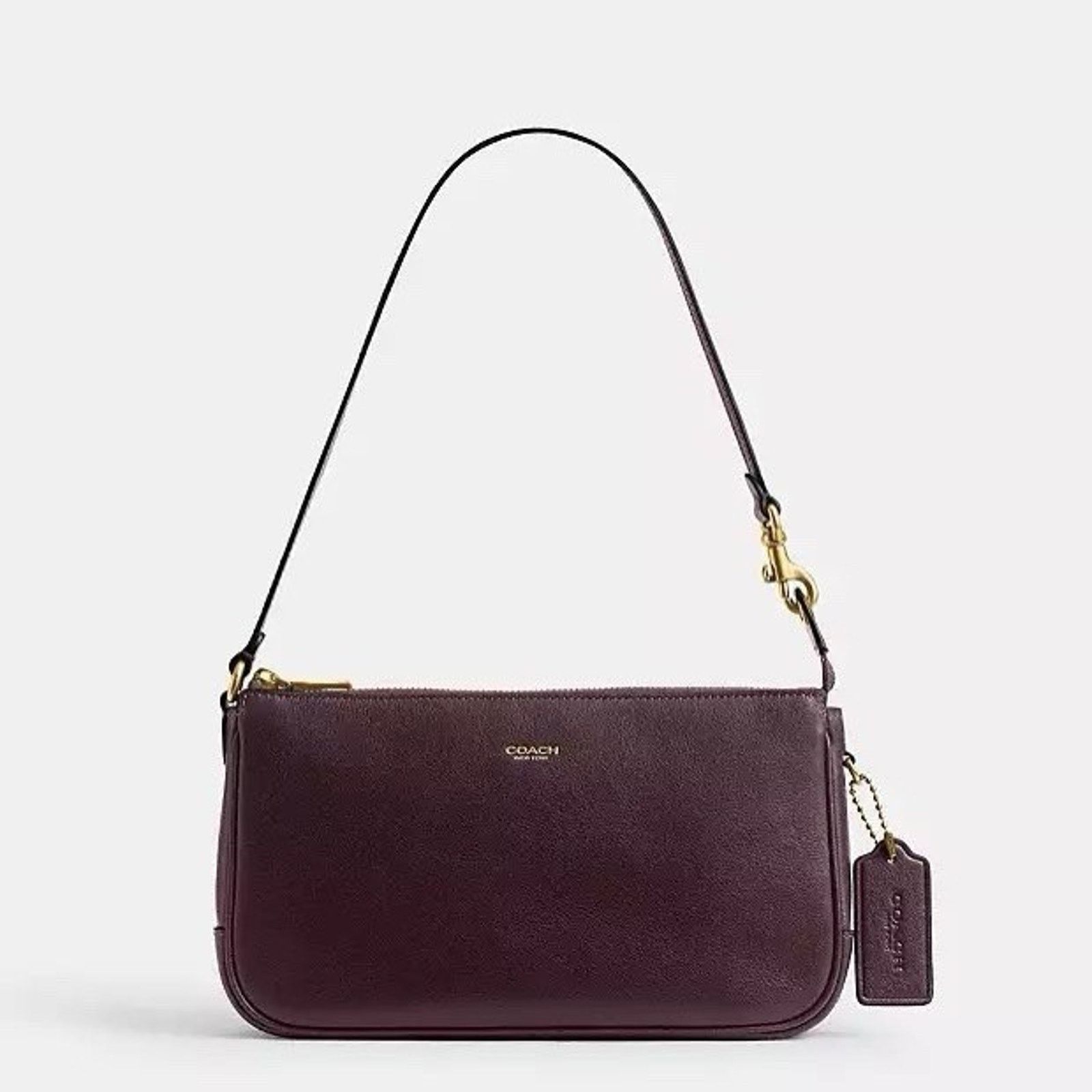 Coach NWT Coach Plaza Bag Brass/Black Currant Leather CCC41 Size ONE SIZE - 10 Thumbnail