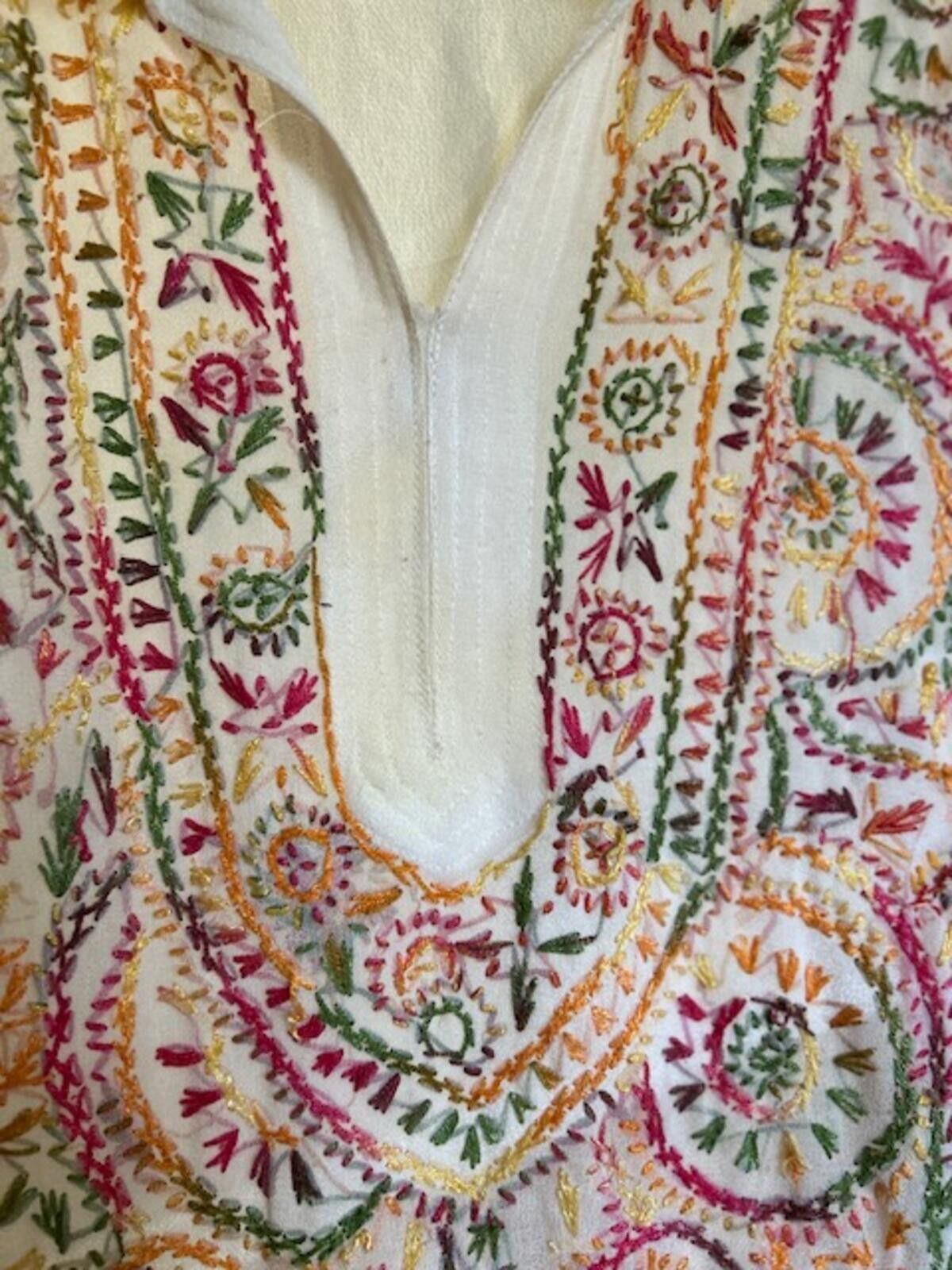The Unbranded Brand White Embroidered Long Sleeve Tunic Shirt Top Med. Size M / US 6-8 / IT 42-44 - 2 Thumbnail