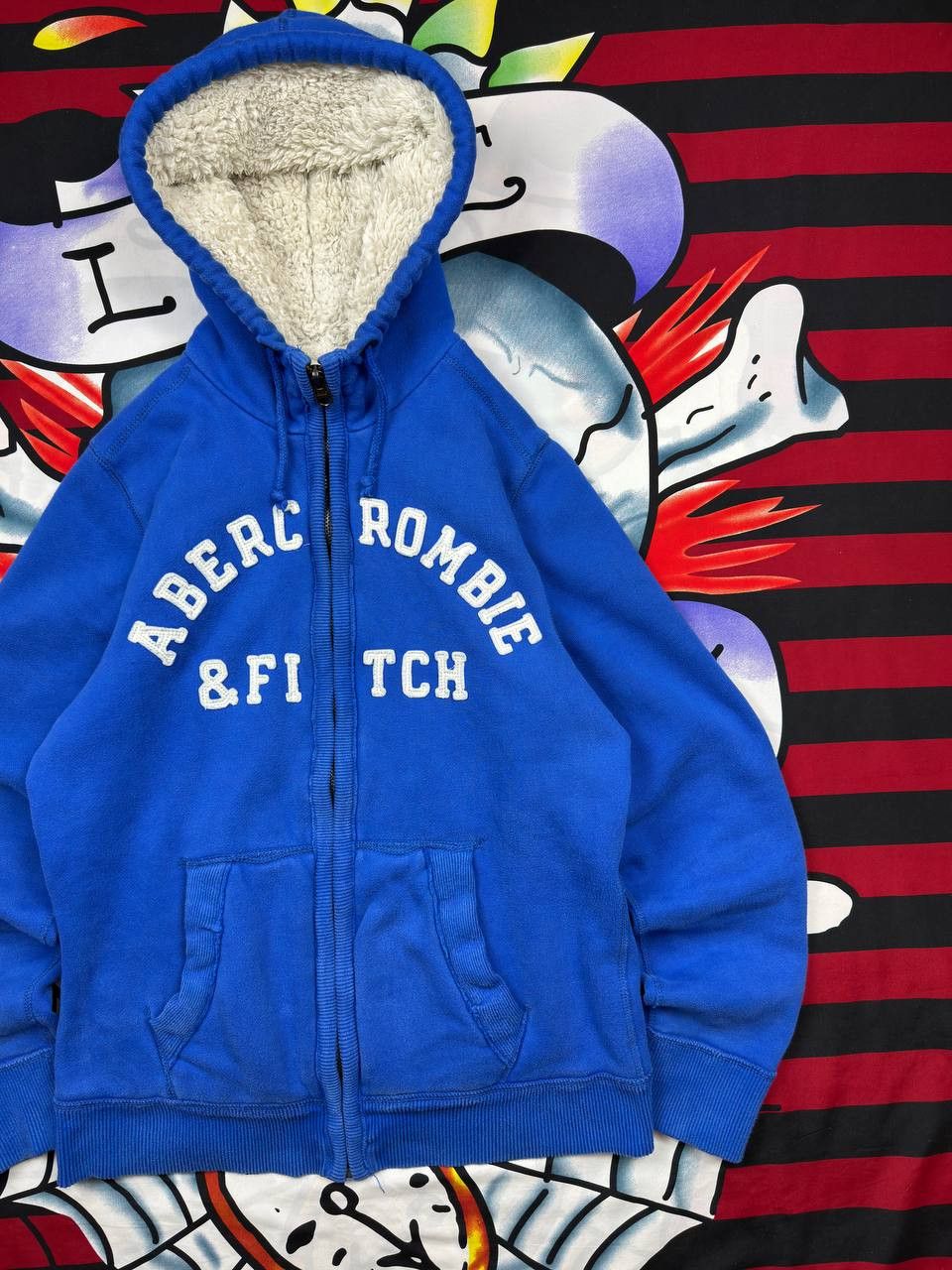 Abercrombie & Fitch Vintage Abercrombie Fitch Zip Hoodie Fur Fuzzy Full Mohair Size US L / EU 52-54 / 3 - 5 Thumbnail