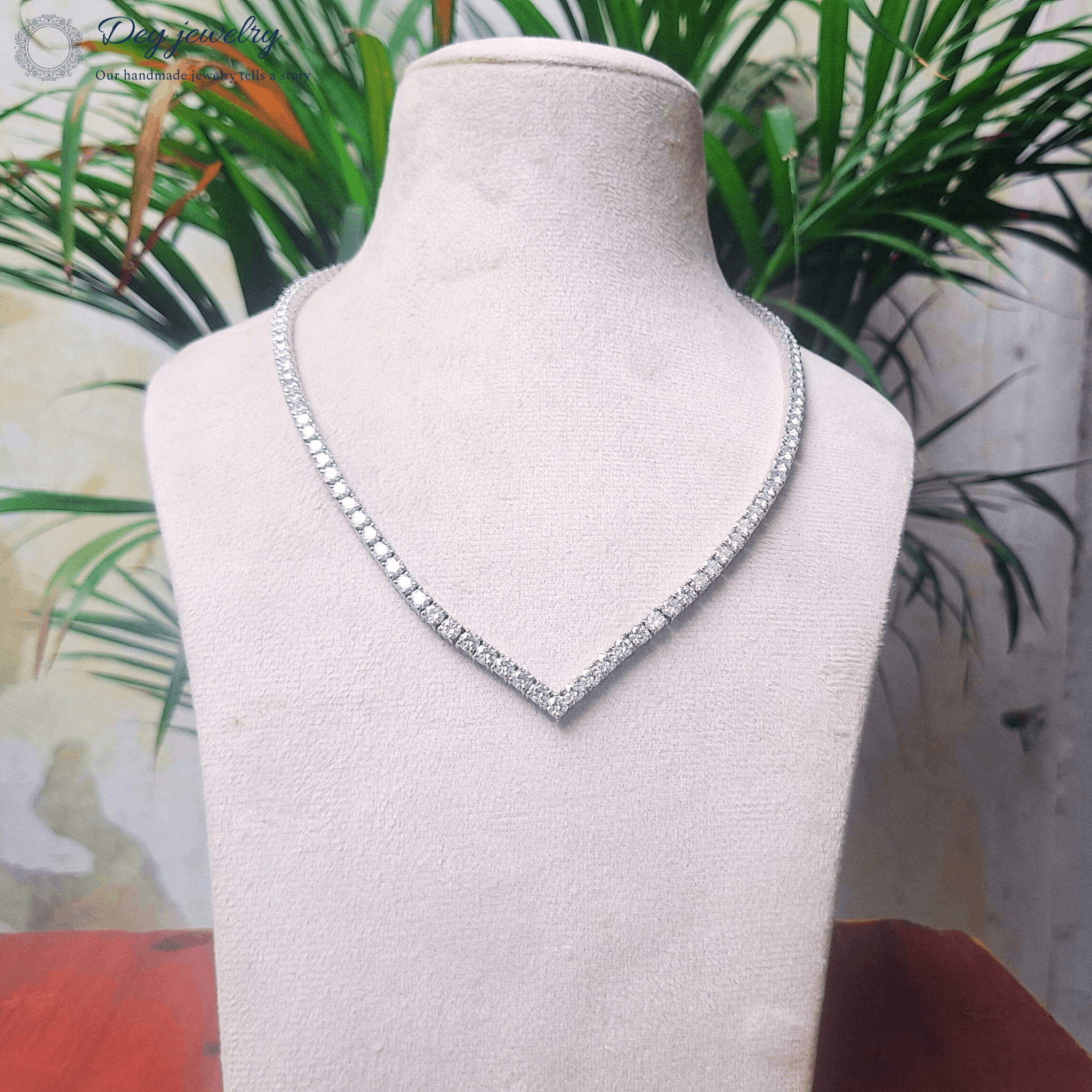 Other Moissanite V Shape Tennis Weeding Necklace Size ONE SIZE - 9 Thumbnail