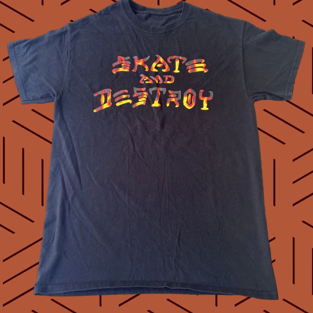 Thrasher NWD Thrasher Skateboard Shirt Large Black Cotton Logo Graphic Print Skate And Destroy BBQ Flames Men's Tee Size US L / EU 52-54 / 3 - 1 Thumbnail