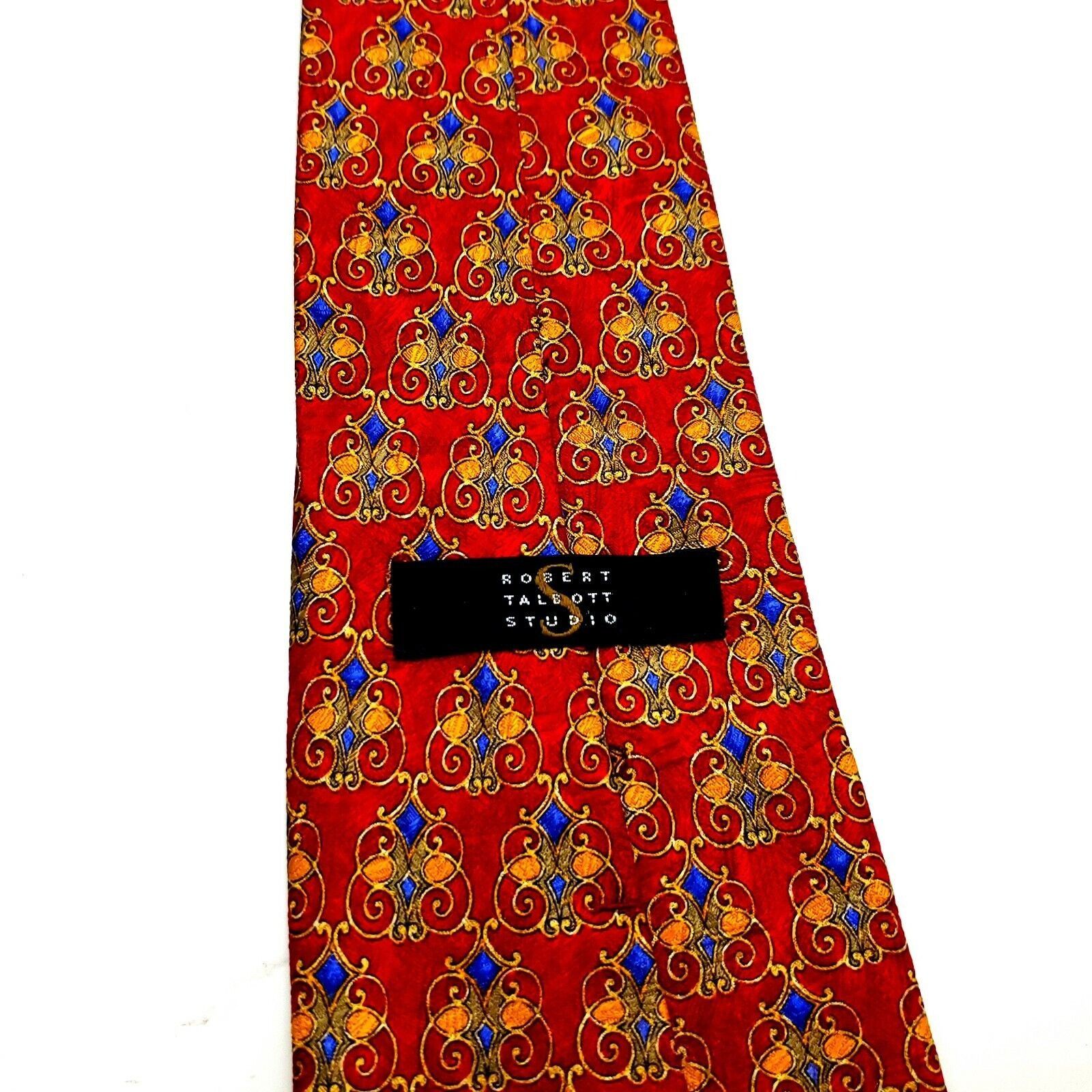 Robert Talbott Robert Talbott Studio Silk Tie Print Red Short Wide Geometri Size ONE SIZE - 3 Thumbnail