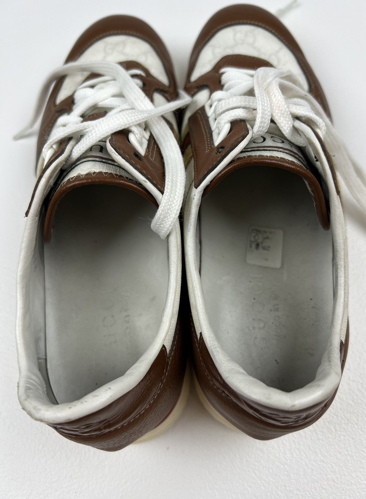 Gucci GUCCI Sneakers Low Top Shoes GG Monogram Web Stripe White Size US 7.5 / EU 40-41 - 16 Thumbnail