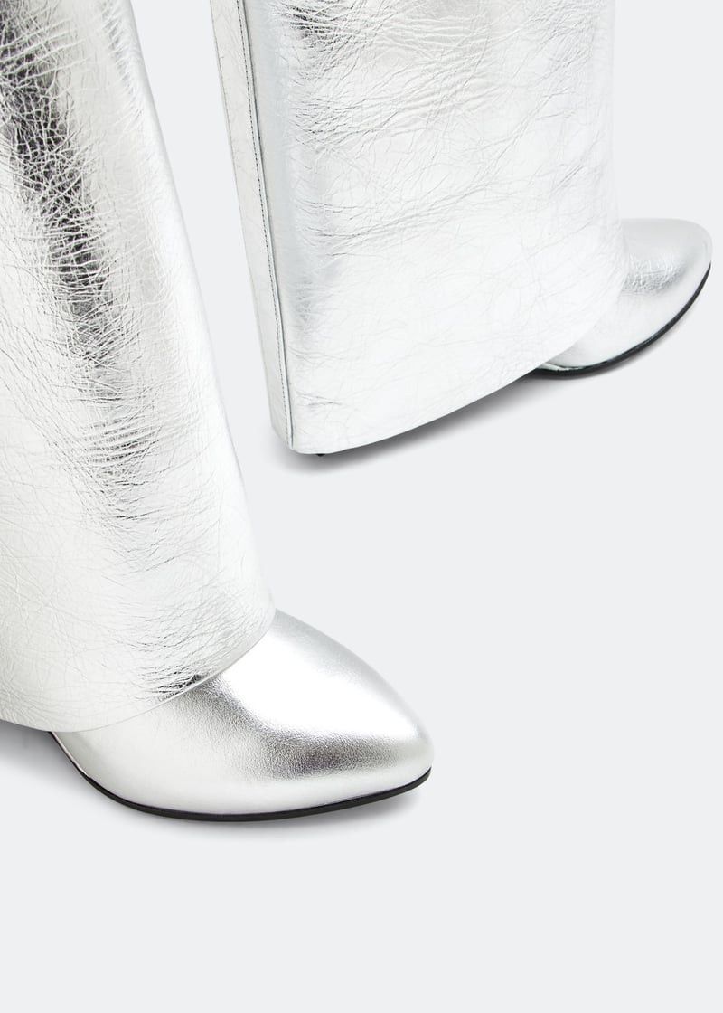 Givenchy o1w1db10525 Shark Lock Pant Boots 90mm in Silver Size US 7 / IT 37 - 3 Thumbnail