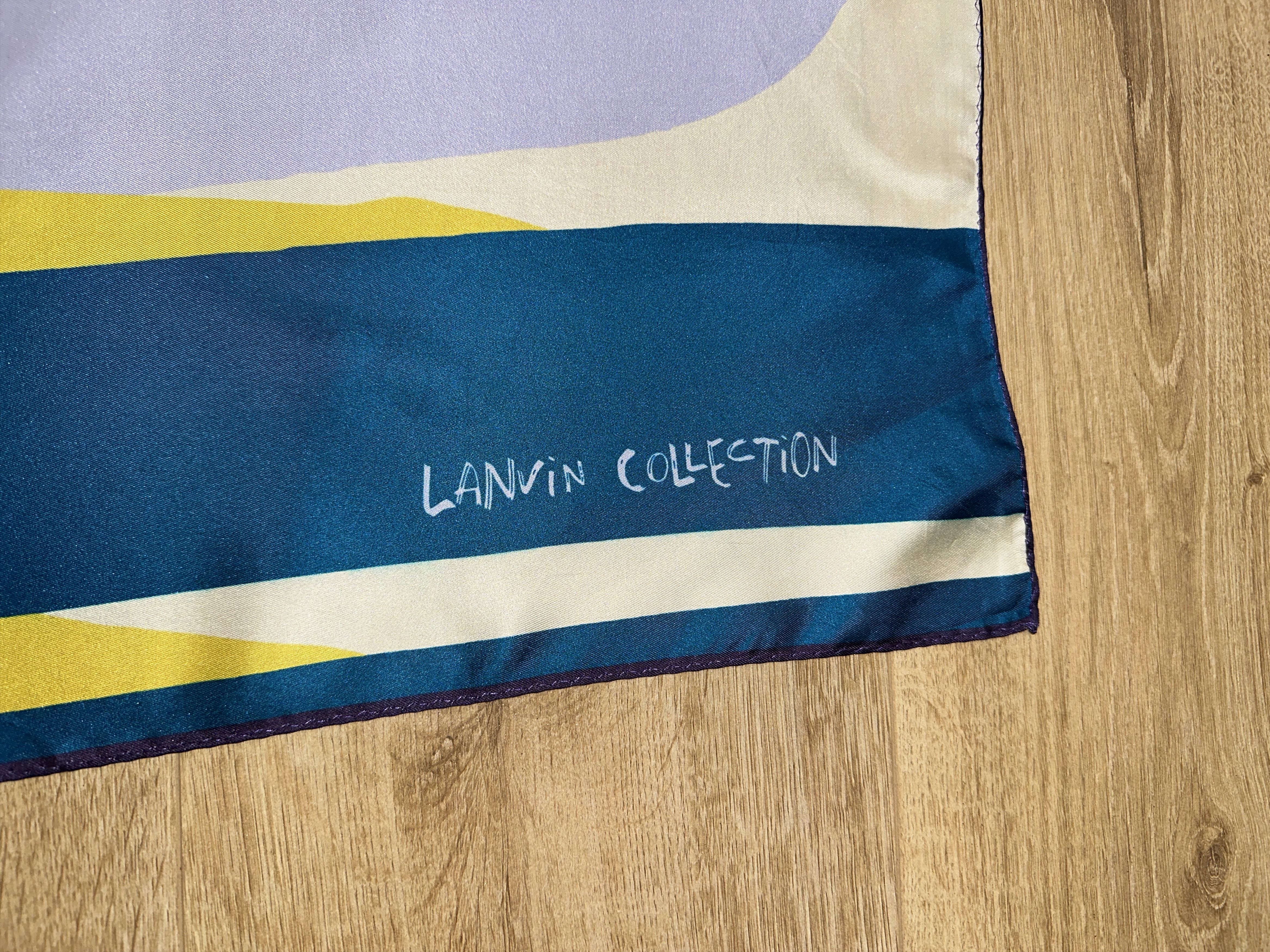 Lanvin Lanvin Collection Shawl Abstract Silk Scarf 65x65 Art Size ONE SIZE - 7 Thumbnail