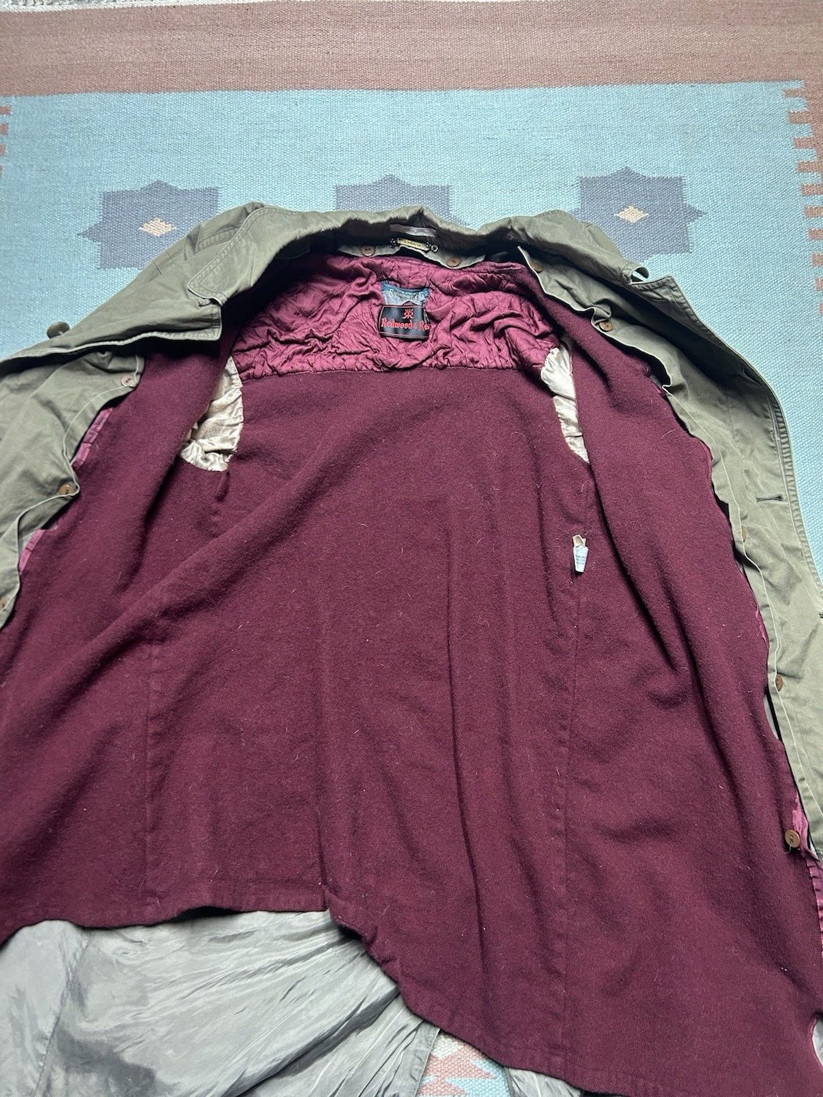 Vintage Sanyo military trench coat wool lined long jacket large 42 Size US L / EU 52-54 / 3 - 6 Thumbnail