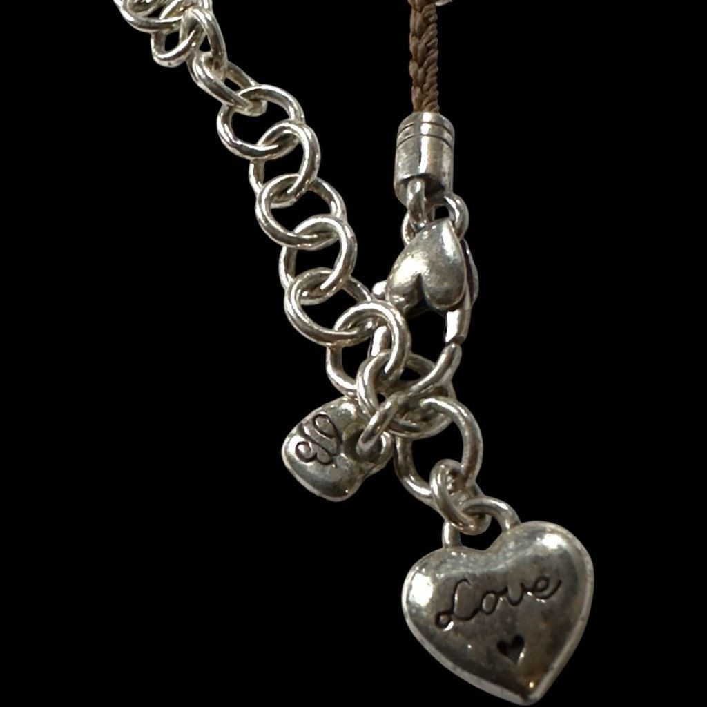 Brighton BRIGHTON Jewelry 10 Piece Lot Sterling Silver Plated Bangle Bracelet Necklace Charm Key Chain Cross Heart Leather Size ONE SIZE - 14 Thumbnail