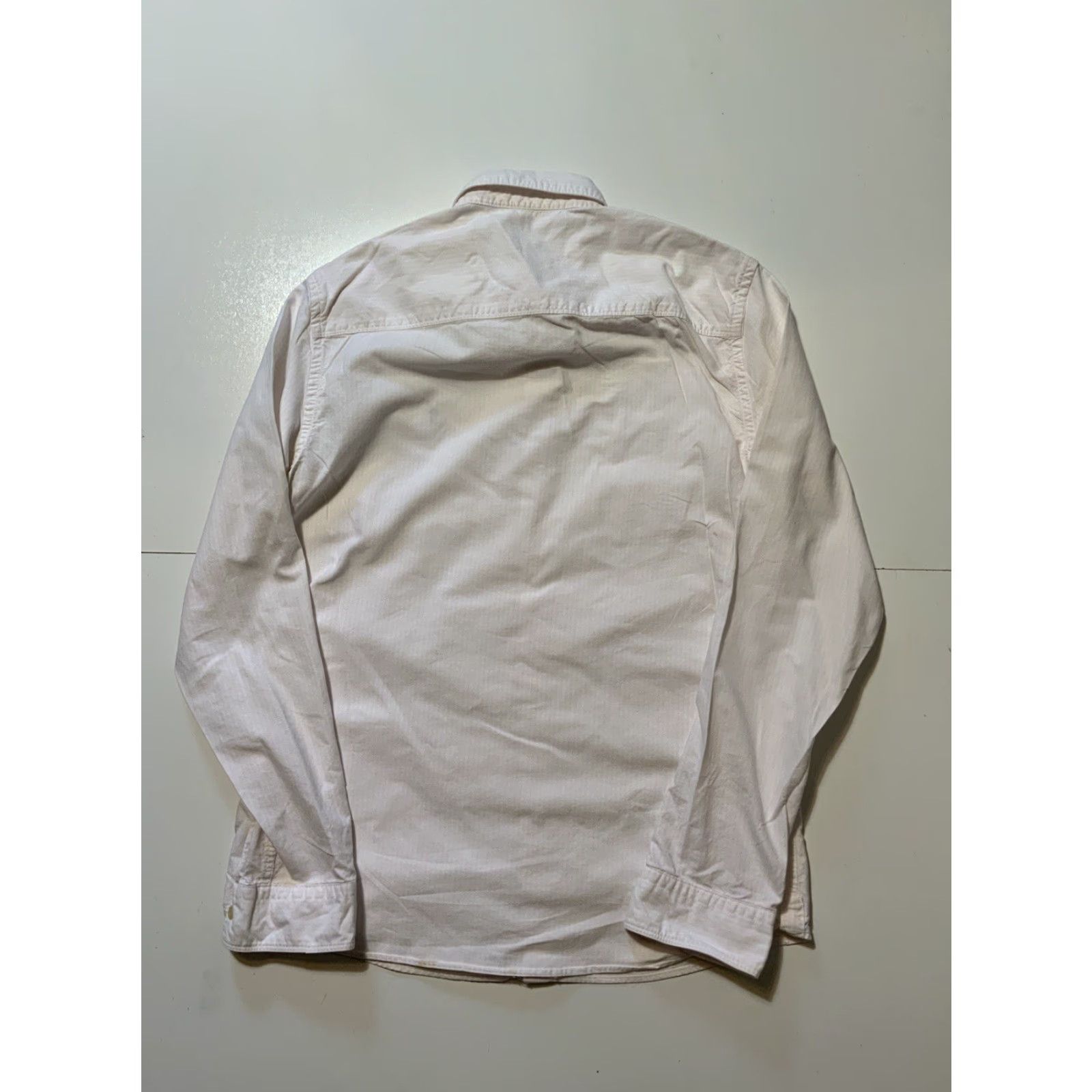 Allsaints VINTAGE AllSaints Ram Skull Pink/White Striped Kilda Long Sleeve Button Front Shirt Sz.S Mens Size US S / EU 44-46 / 1 - 2 Thumbnail