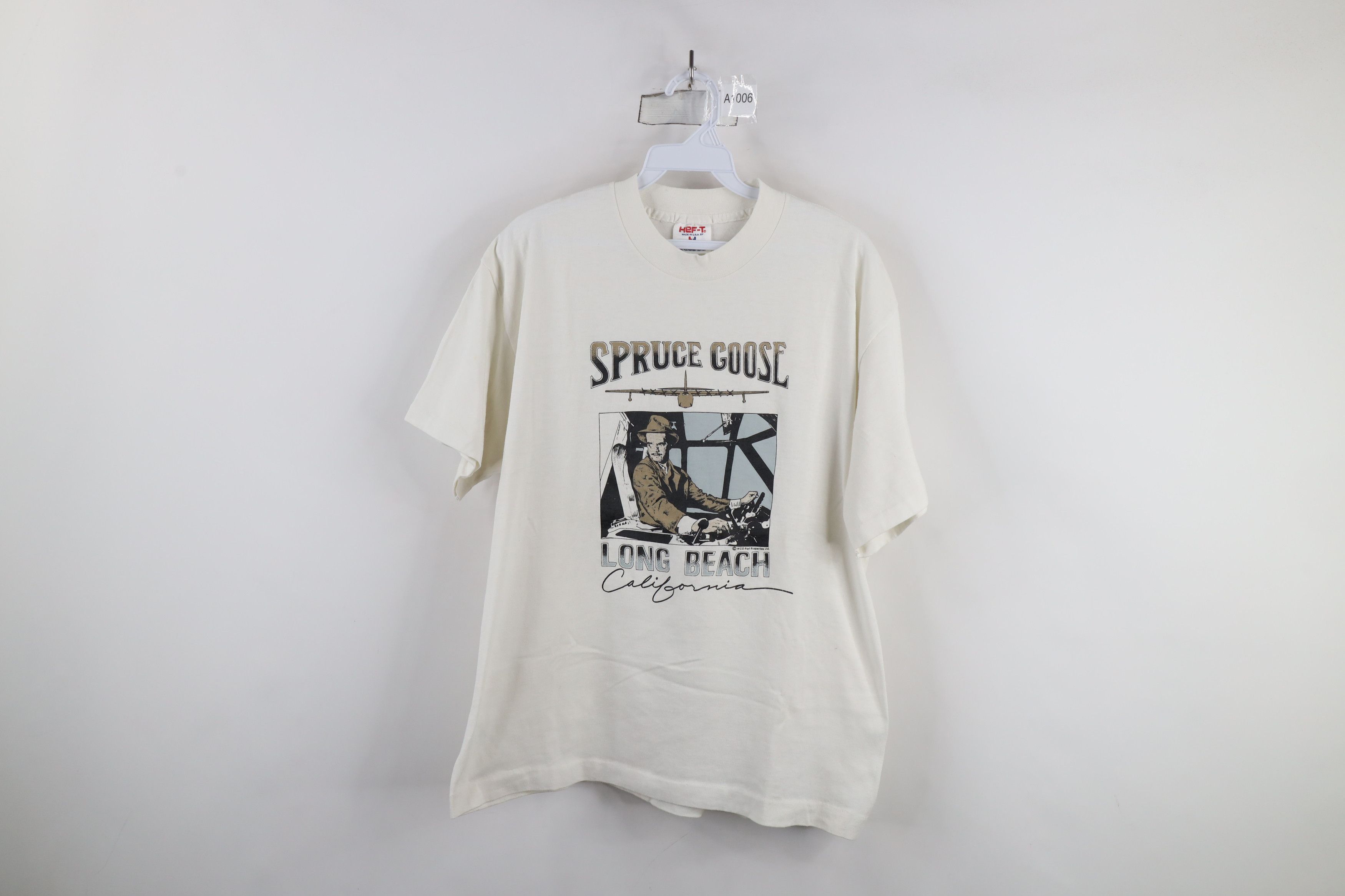 Vintage Vintage 80s Flying Boat Long Beach Airplane T-Shirt USA Size US XL / EU 56 / 4 - 1 Thumbnail