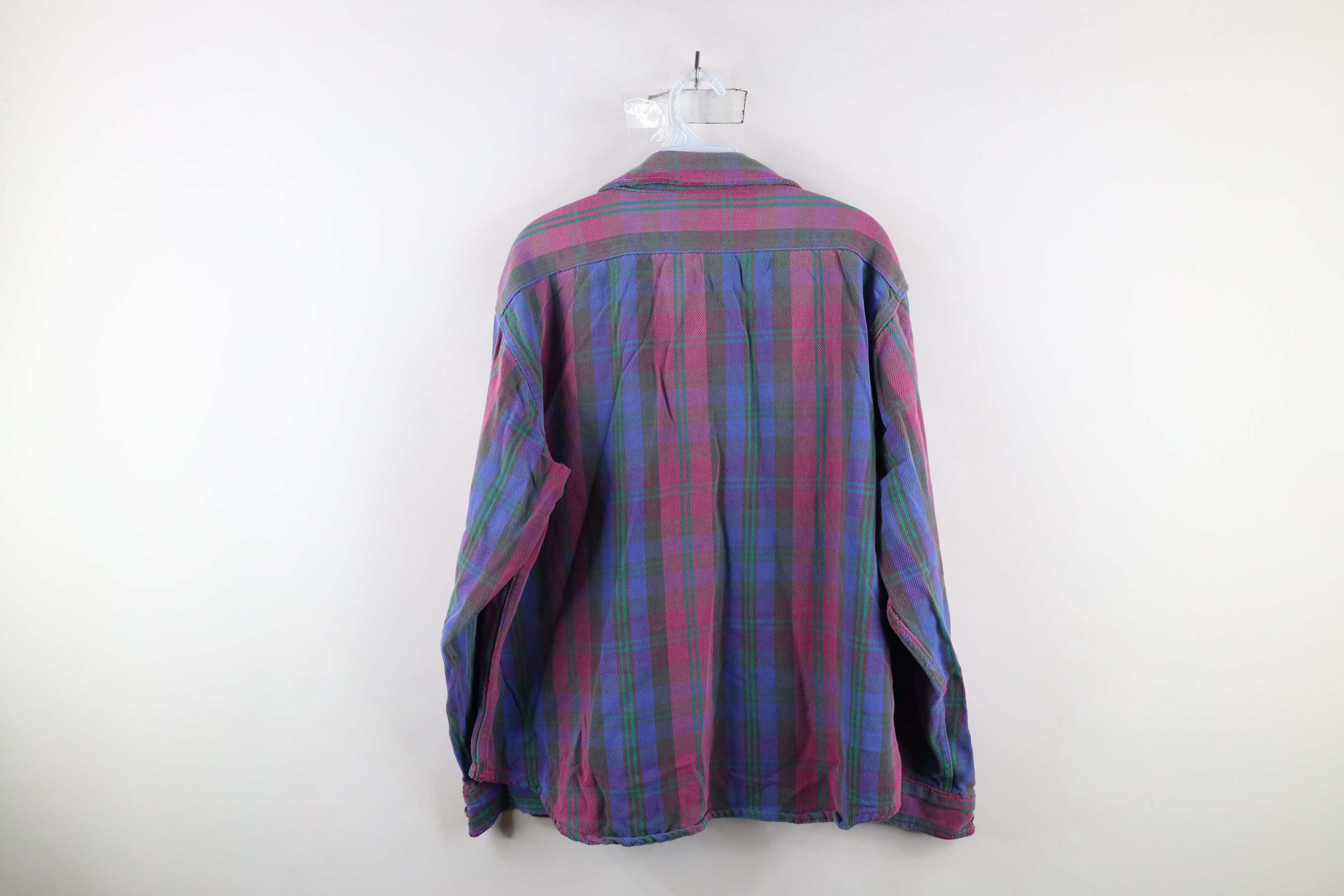 Vintage Vintage 70s Streetwear Flannel Button Shirt Plaid USA Size US XL / EU 56 / 4 - 15 Thumbnail