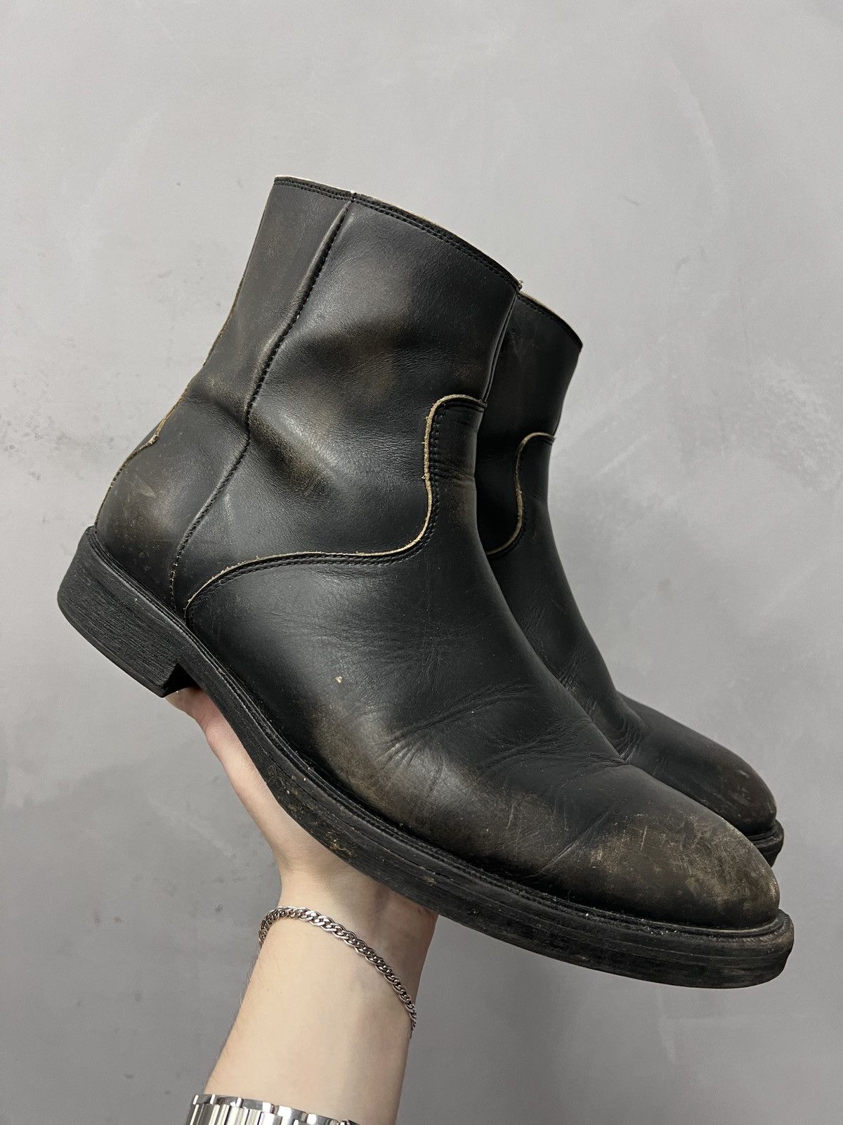 Allsaints All saints distressed 90s boots vintage moto archive style Size US 10 / EU 43 - 1 Thumbnail