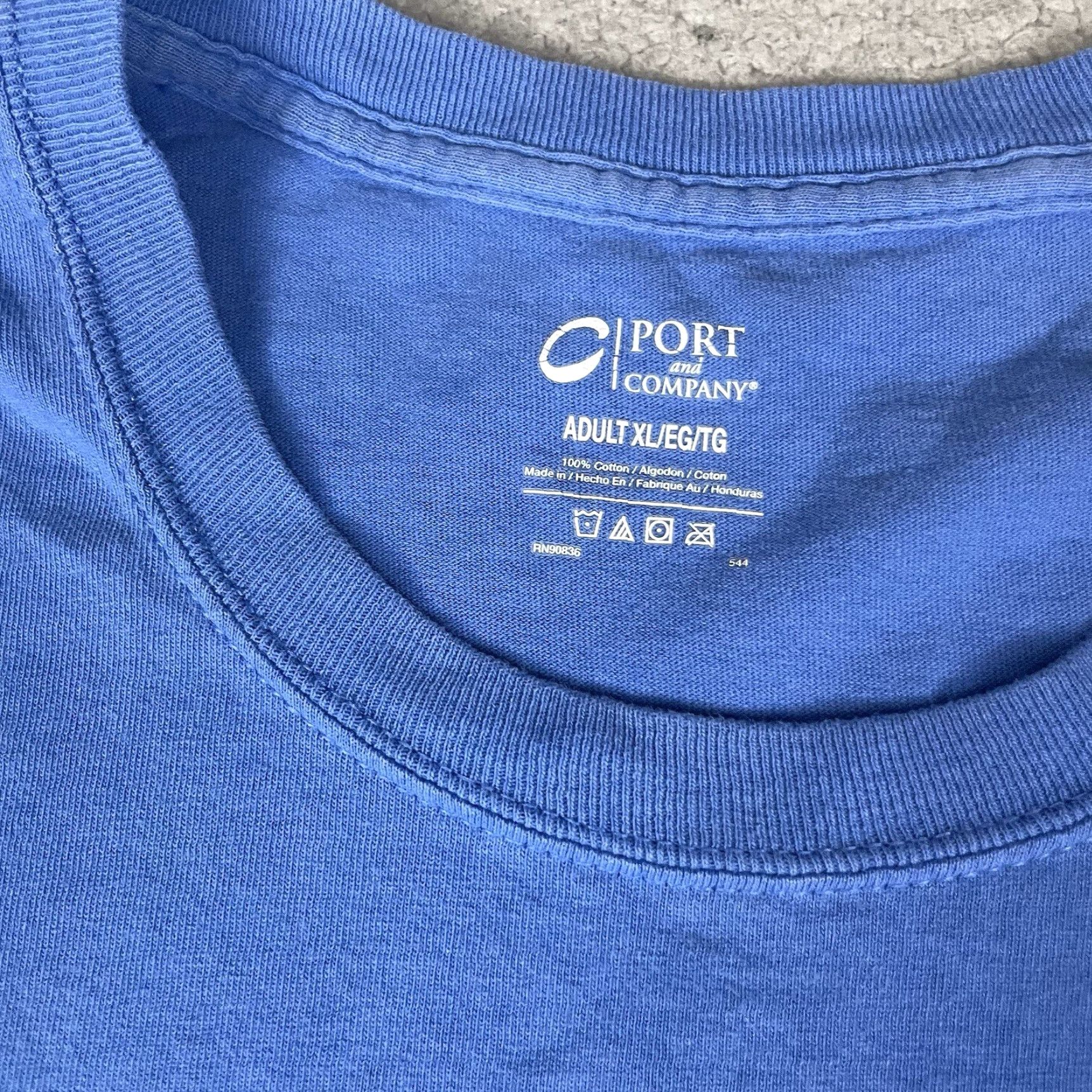 Port & Company Trader Joes T Shirt Port & Company XL Blue Unisex Adults Short Sleeve Crew Neck Logo Made USA/USA Theme Classic Hipster Nature Outdoor 2010s Size US XL / EU 56 / 4 - 5 Thumbnail