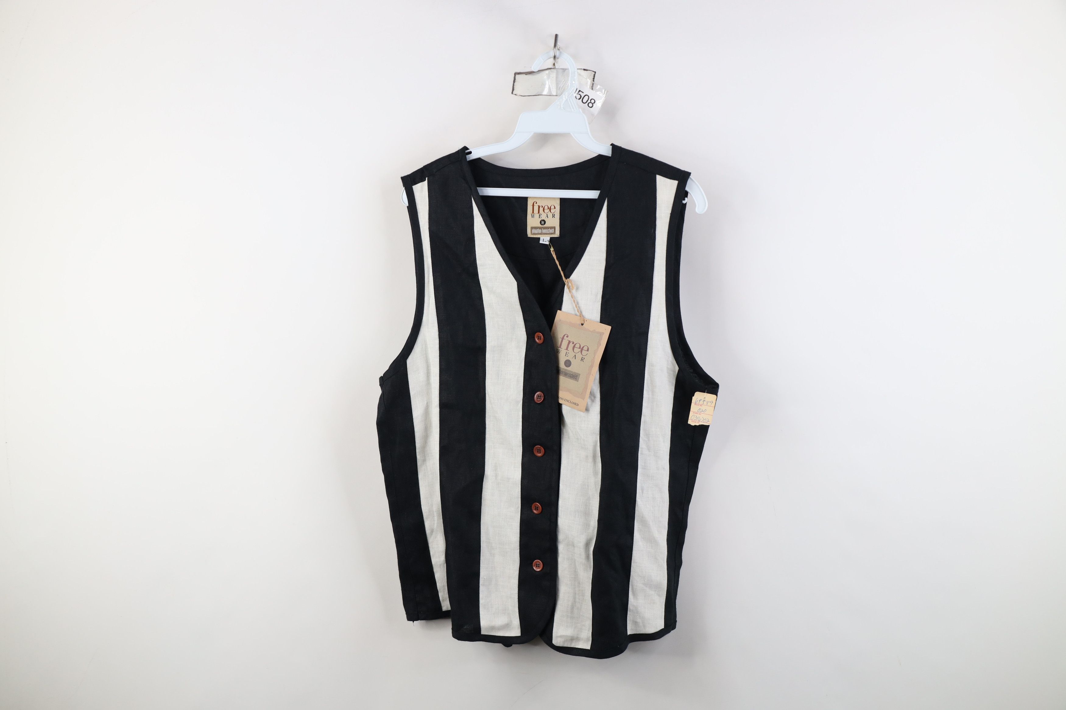 Deadstock Vintage 90s Streetwear Tie Back Vest Jacket USA