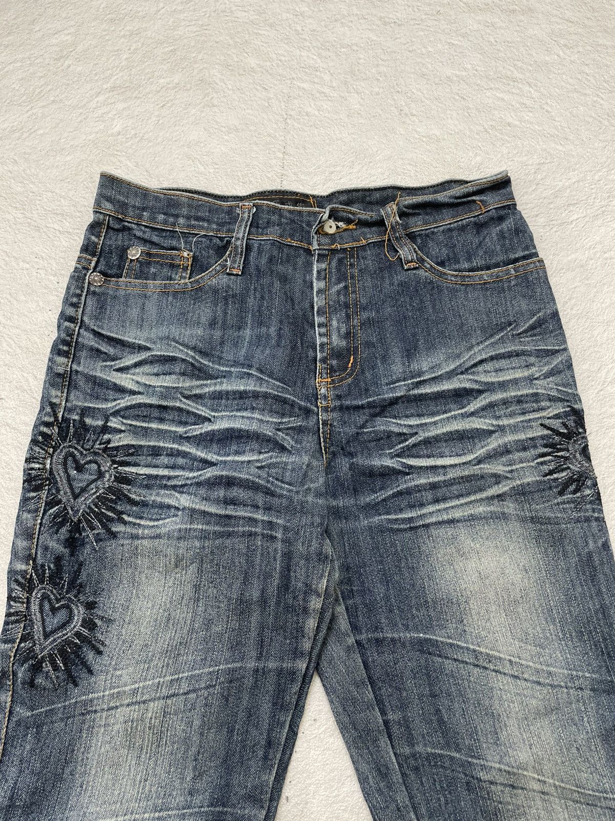 Japanese Brand 2000s Number Nine Heart Cry Flare Denim Heavy Denim Y2K Size 28" / US 6 / IT 42 - 5 Thumbnail