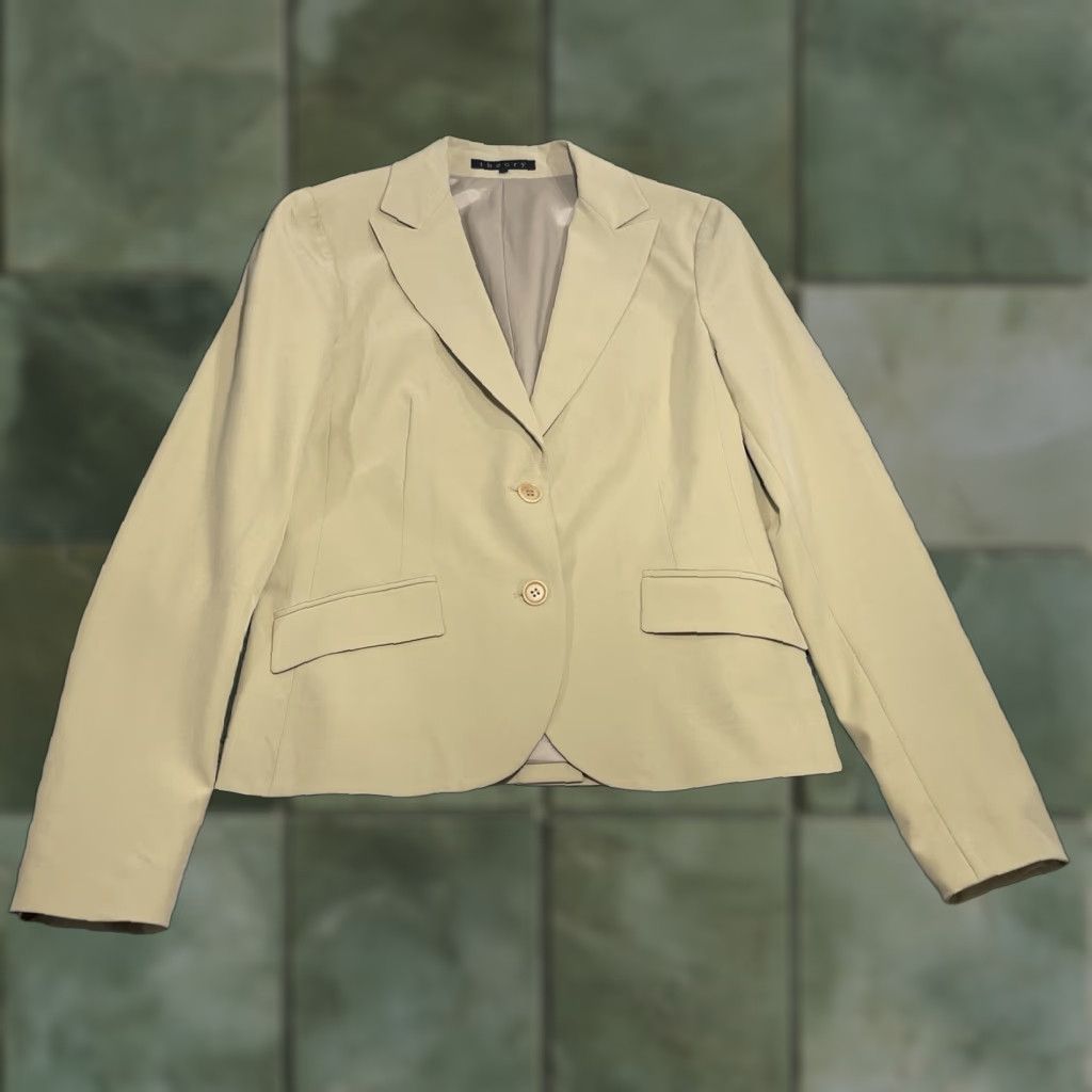 Theory Theory Blazer Women Jacket Blazer Size 6 Tan USA Button Long Sleeve Lined Pockets Classic Fit Casual Workwear US Made Size M / US 6-8 / IT 42-44 - 1 Thumbnail