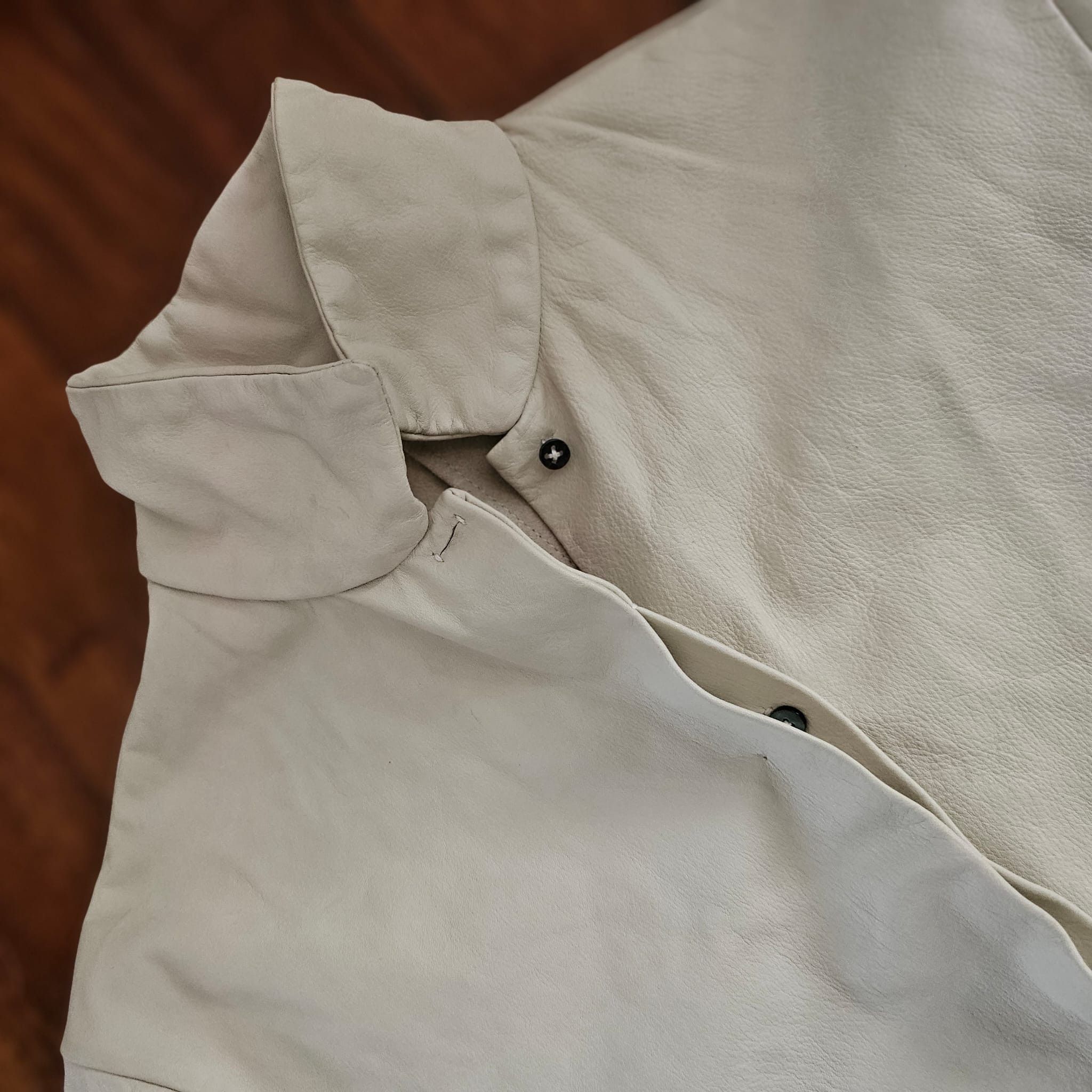 Ma+ Maurizio Amadei Leather Shirt – Milk Tone Size US XS / EU 42 / 0 - 4 Thumbnail