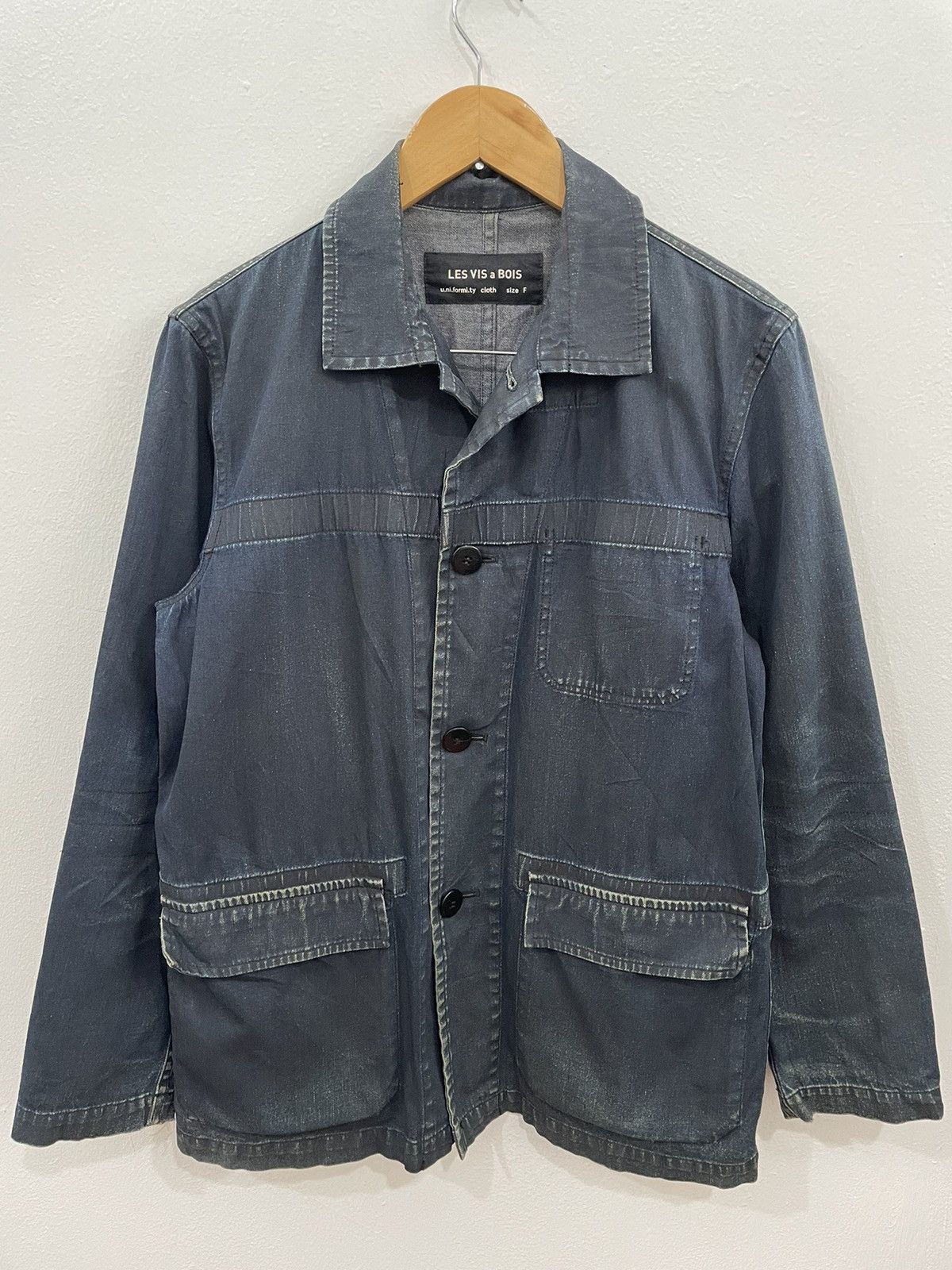 45rpm × Indigo × Japanese Brand JAPANESE LES BIS BOIS INDIGO CHORE JACKET JAPAN STREETWEAR Size US L / EU 52-54 / 3 - 3 Thumbnail