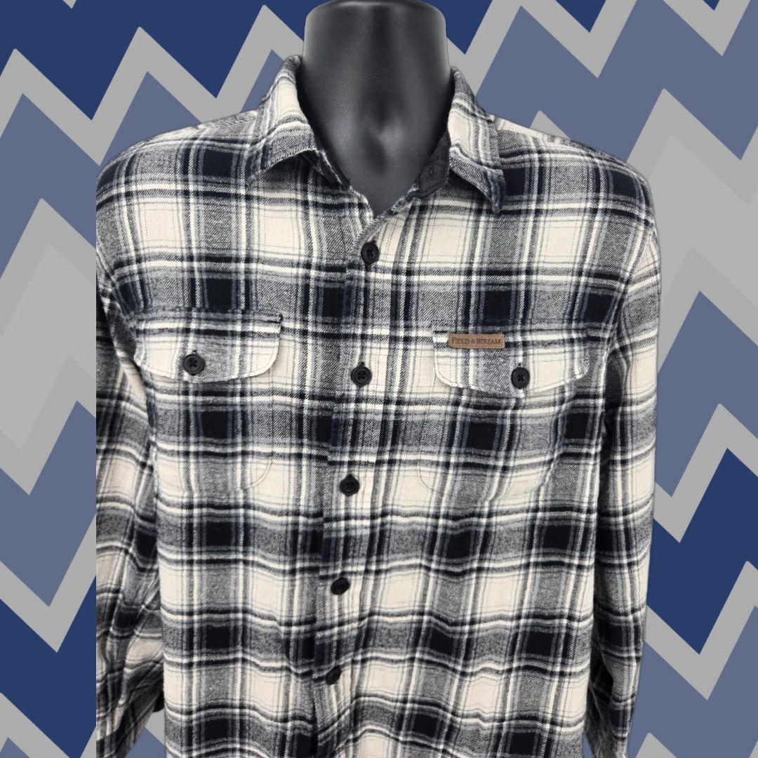 Vintage Field & Stream Flannel Shirt Large Black Plaid Outdoor Fishing Casual Men Shirt L Black Plaid Outdoor Fishing Casual Men Size US L / EU 52-54 / 3 - 1 Thumbnail