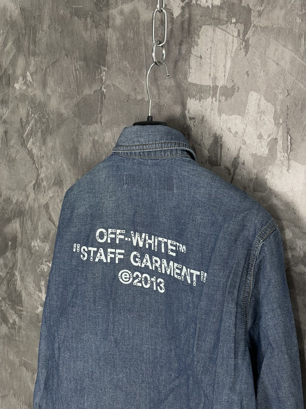 Off-White Off-White Big Logo Denim Hypebeast Style shirt Size US S / EU 44-46 / 1 - 12 Thumbnail