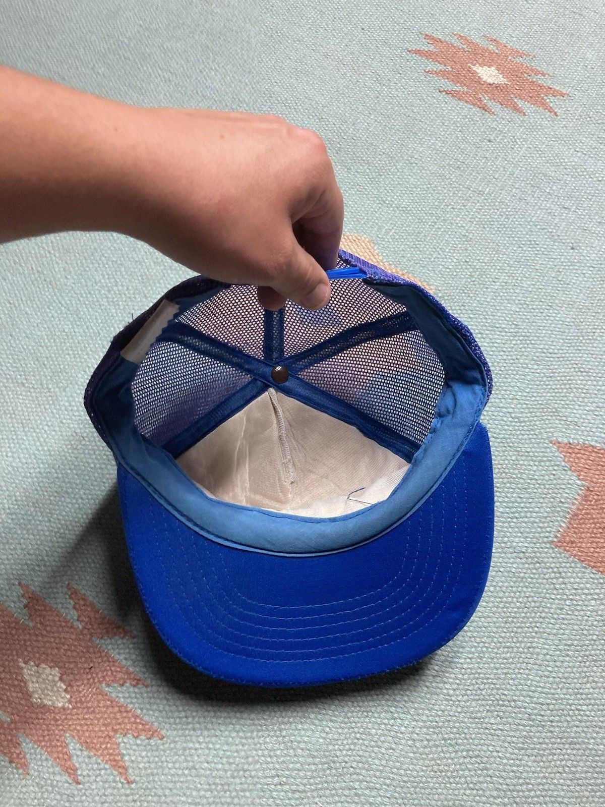 Vintage Vtg 80s trucker hat Detroit pistons 1989 champs bad boys NBA Size ONE SIZE - 6 Thumbnail