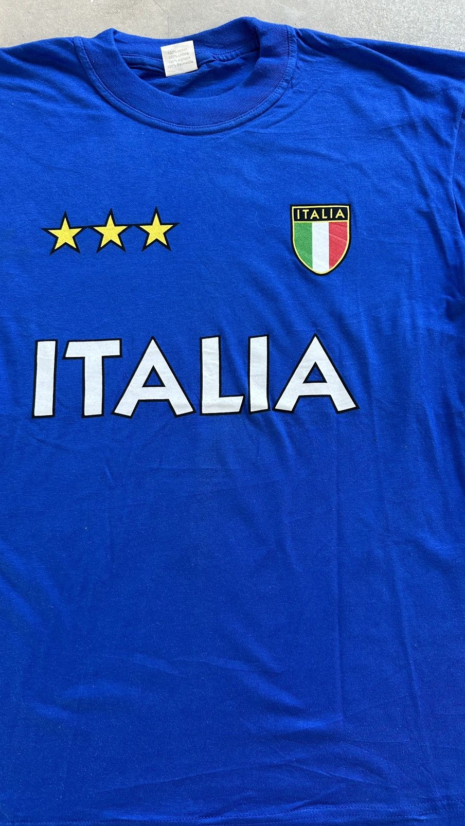 Vintage VINTAGE ITALIA SOCCER CHAMPION TEE Size US L / EU 52-54 / 3 - 4 Thumbnail