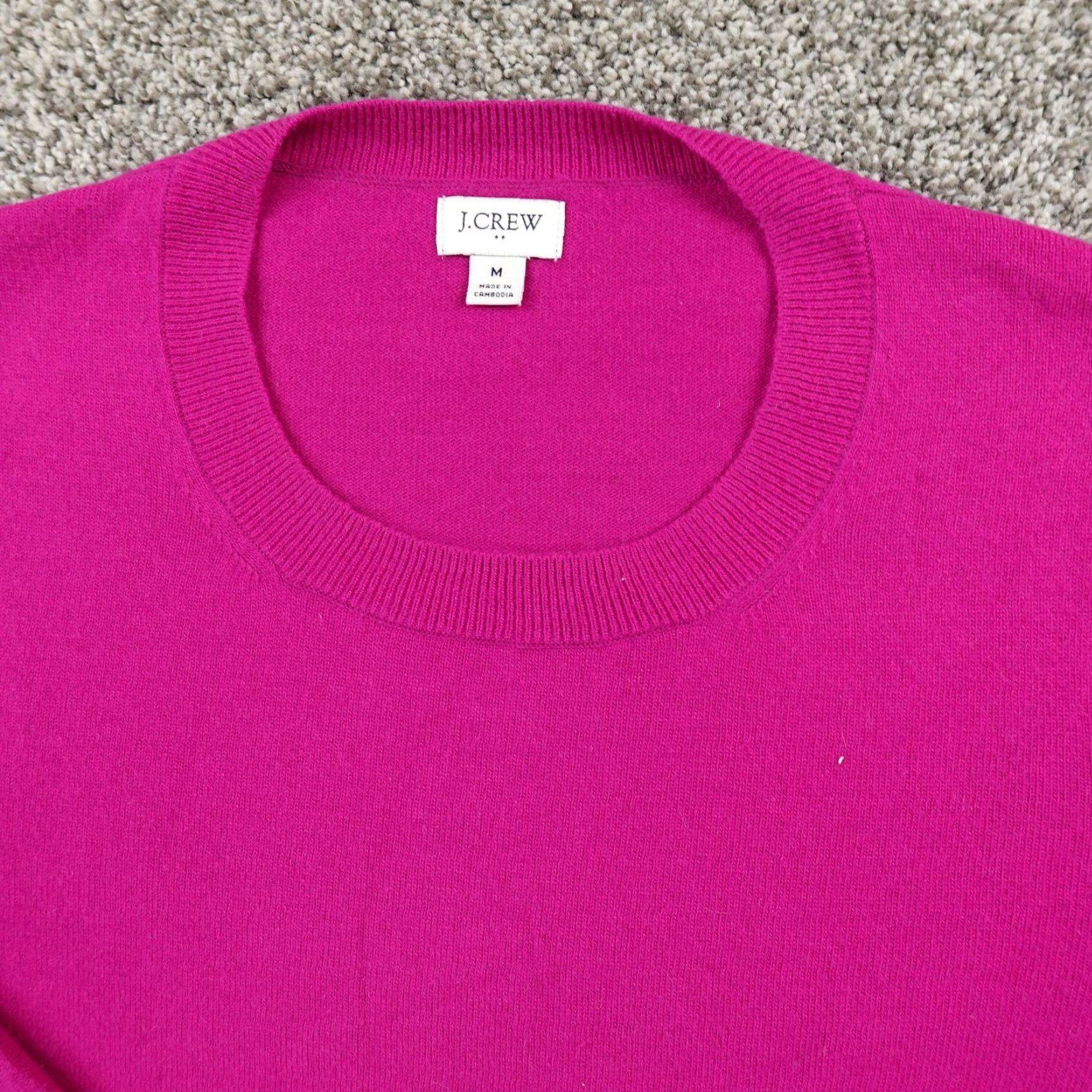 J.Crew J.CREW Sweater Womens M Purple Merino Wool Blend Pullover Crewneck Tunic Soft Pink Knit Crew Neck Long Sleeve Pockets Size M / US 6-8 / IT 42-44 - 3 Thumbnail
