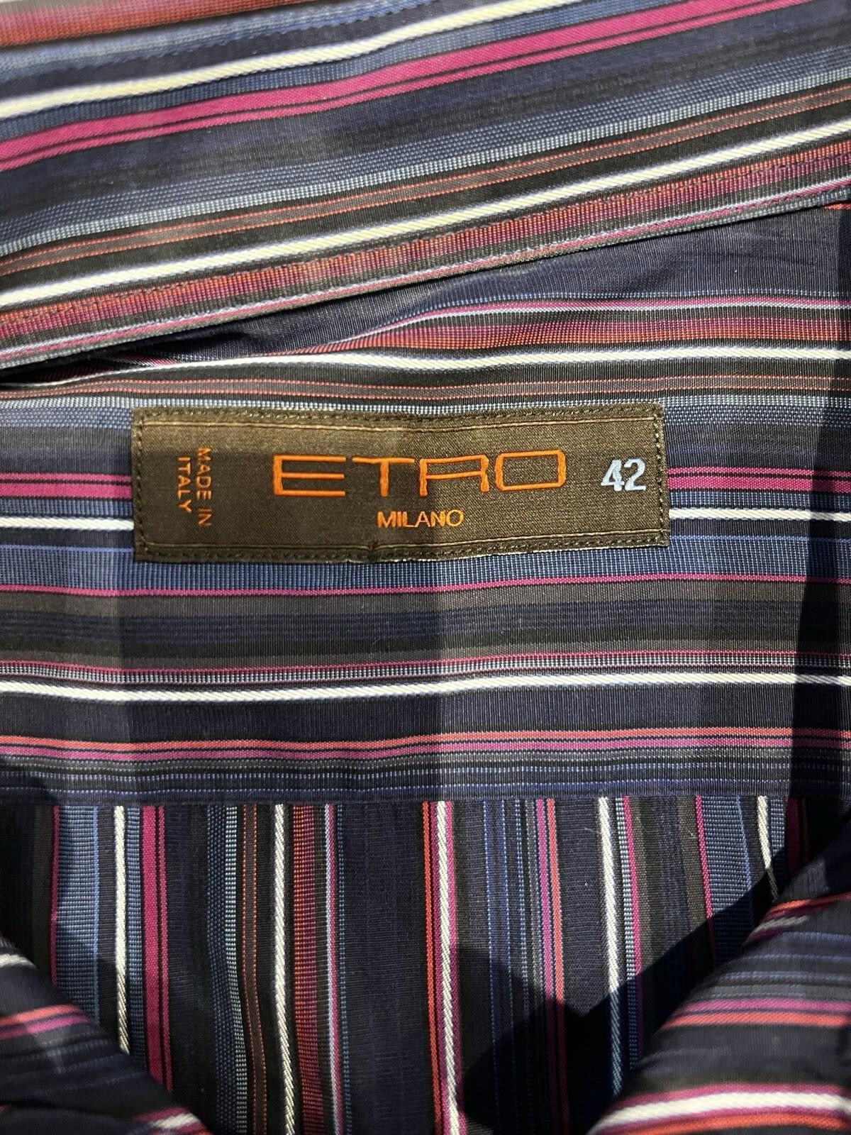 Etro ETRO Milano Men's Purple Striped Button-Down Shirt Large 42 Size US L / EU 52-54 / 3 - 3 Thumbnail