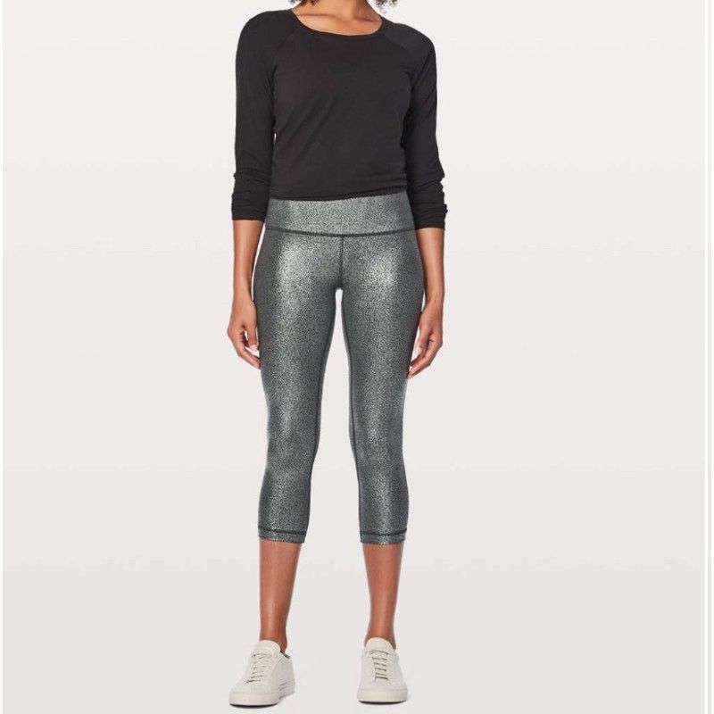 Lululemon Lululemon Wunder Under Crop Hi-Rise 8 Luminosity Foil Print Size 30" / US 8 / IT 44 - 1 Thumbnail