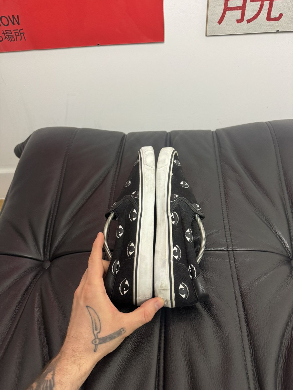 Kenzo Kenzo Paris Designer Low Top Slip On Sneakers Eye Print Rare Size US 9 / EU 42 - 5 Thumbnail