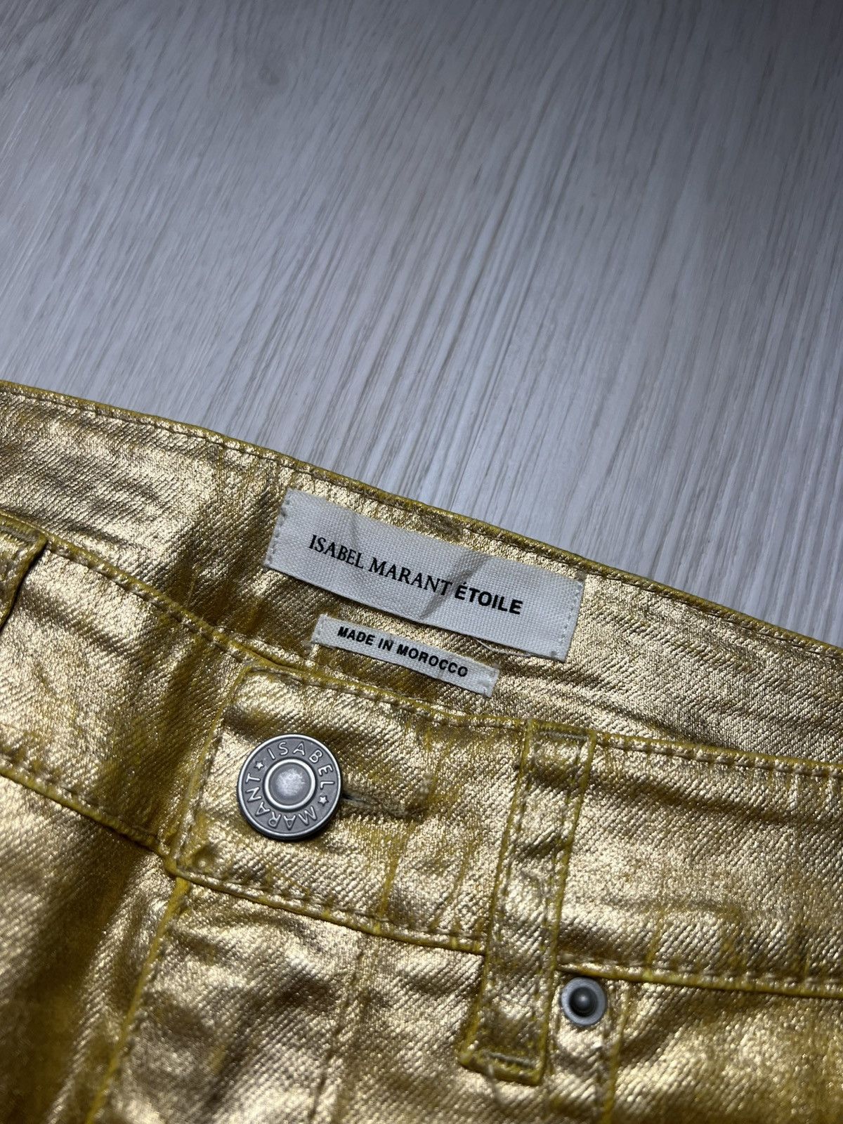 Isabel Marant Etoile Isabel Marant Golden Waxed Coated Skinny Jeans Hedi Inspired Size US 28 / EU 44 - 4 Thumbnail