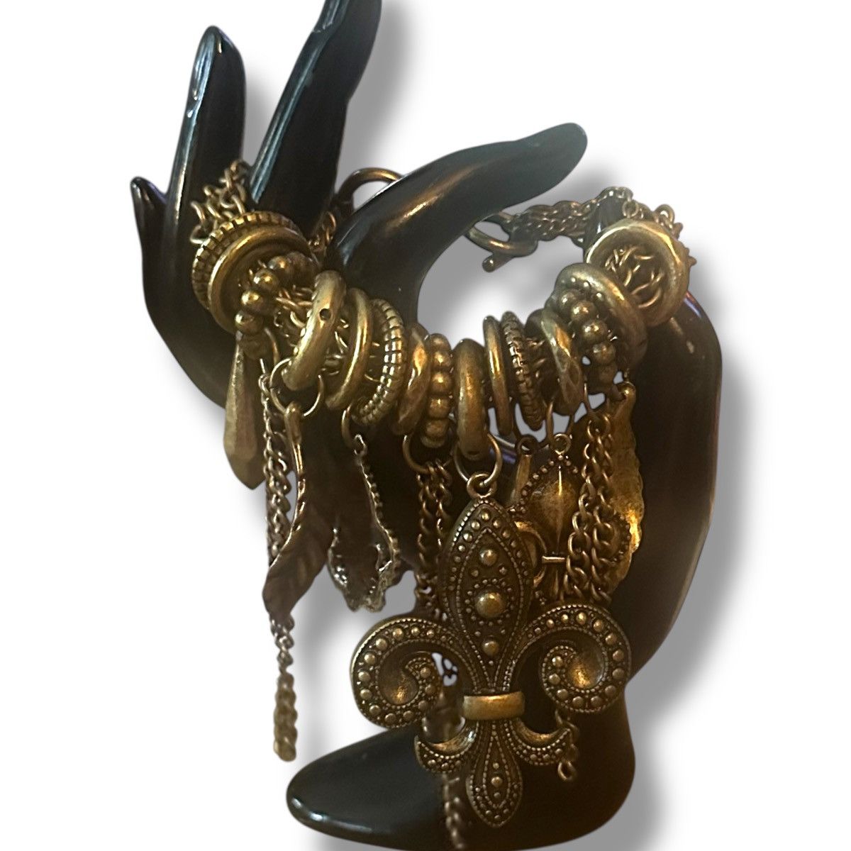 Other Chunky bronze tone Fleur de Lis charm toggle bracelet Size ONE SIZE - 2 Thumbnail