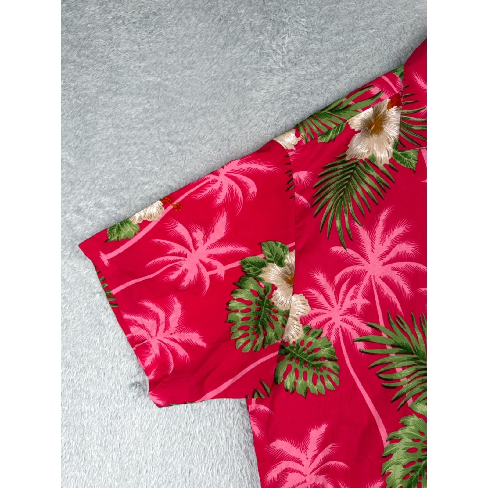 Vintage VHO Shirt Mens 3XL XXXL Pink Green Floral Hawaiian Hibiscus Palm Tree Terivoile Shirt Size US XXL / EU 58 / 5 - 3 Thumbnail