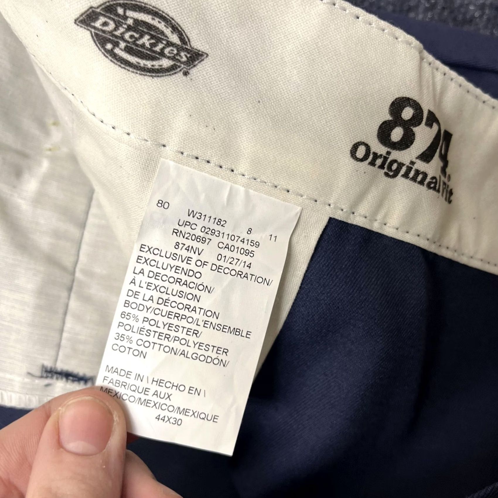 Dickies Dickies Pants Mens 44x30 Blue 874 Original Fit Work Chino Straight Leg Size US 44 / EU 60 - 2 Thumbnail