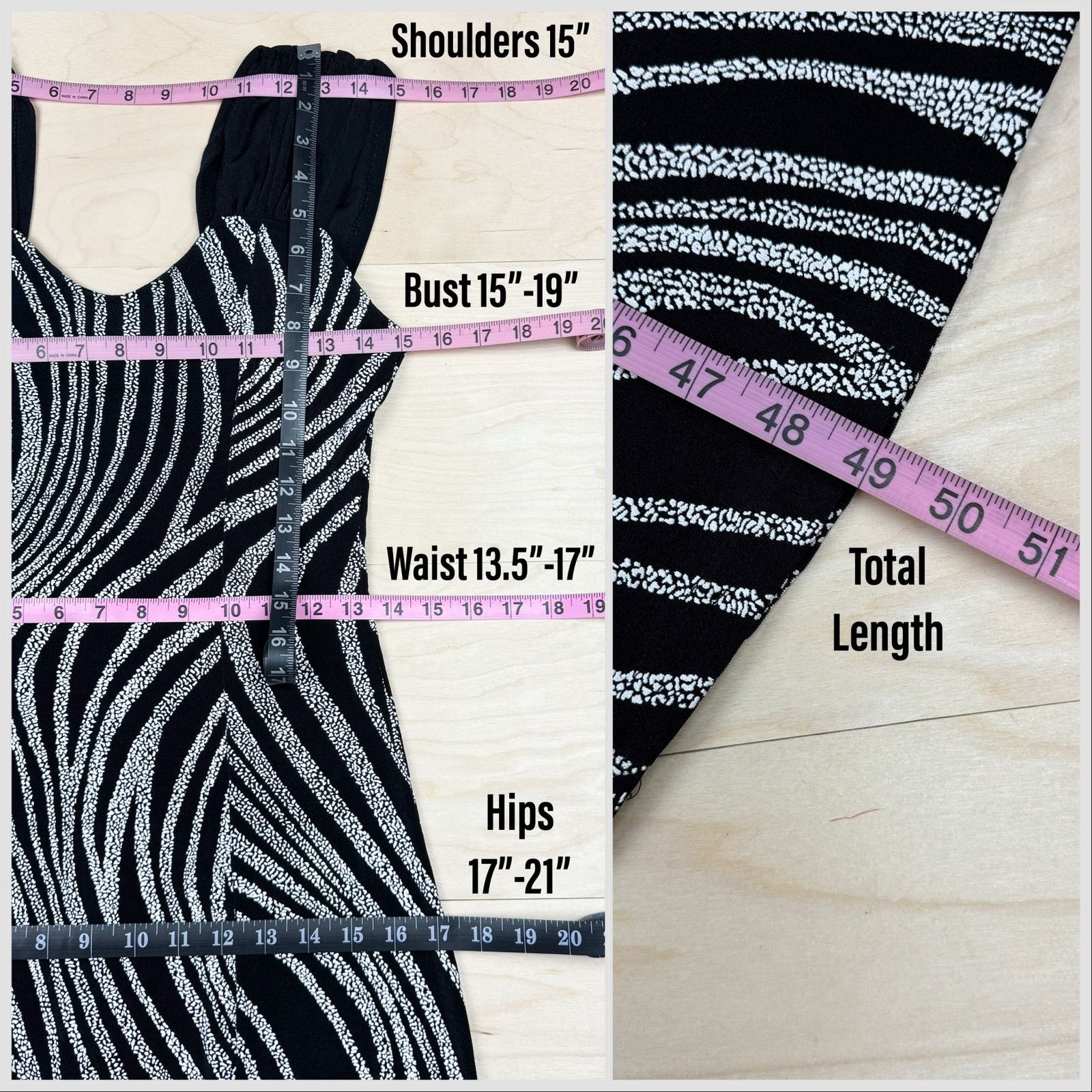 Vintage Vintage 1990s Abstract Zebra Print Slinky Midi Dress Size M / US 6-8 / IT 42-44 - 5 Thumbnail
