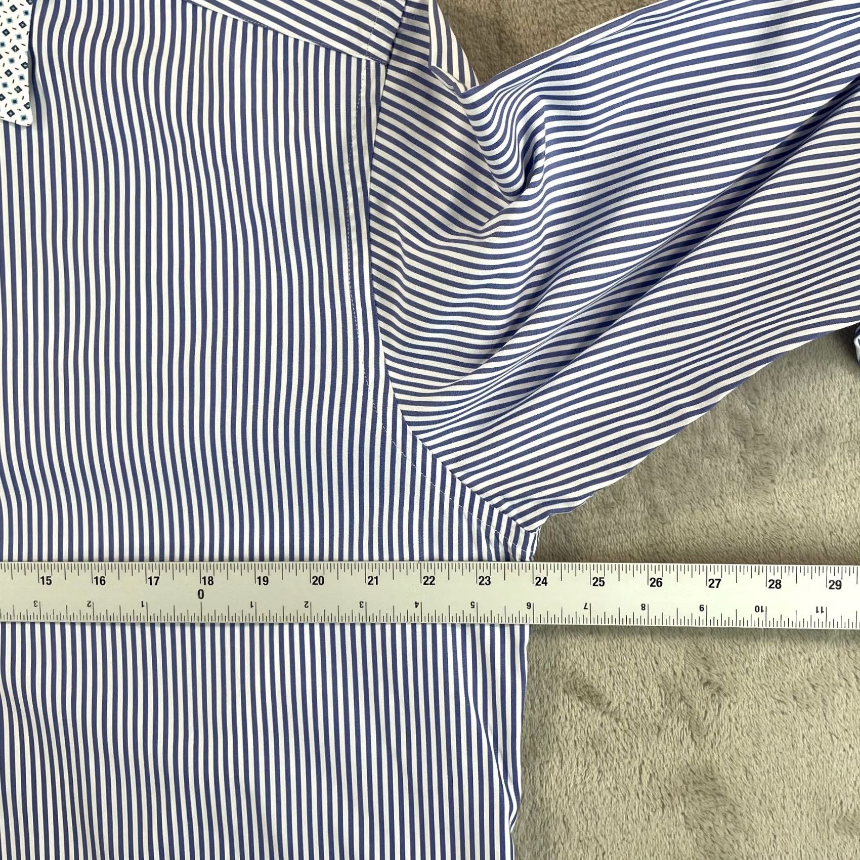 Etro ETRO Dress Shirt Men 43 Blue Striped Contrast Collar & Cuffs Long Sleeve Shirt Size 46R - 5 Thumbnail