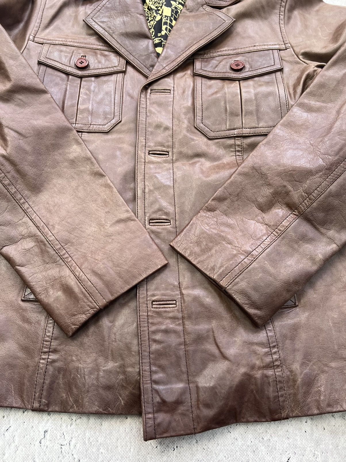 Other BROWN Y2K racing Real Leather Vintage Avantgarde Jacket Size US M / EU 48-50 / 2 - 9 Thumbnail