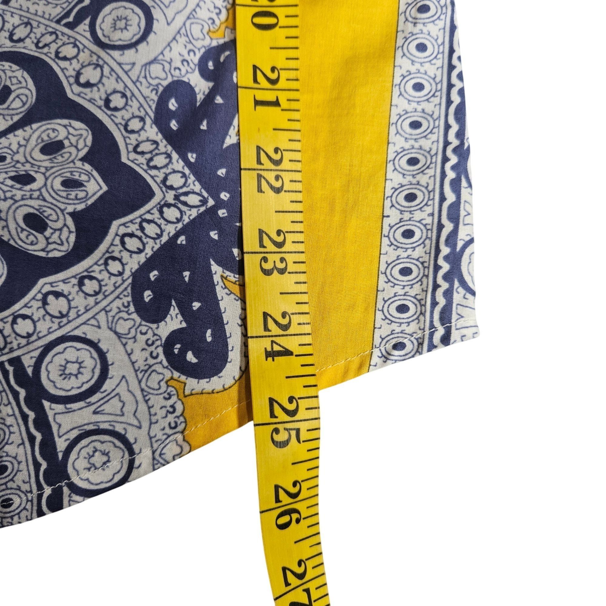 Robert Graham Robert Graham Women Shirt Yellow Blue M Boho Chic Gallery Co Size L / US 10 / IT 46 - 14 Thumbnail
