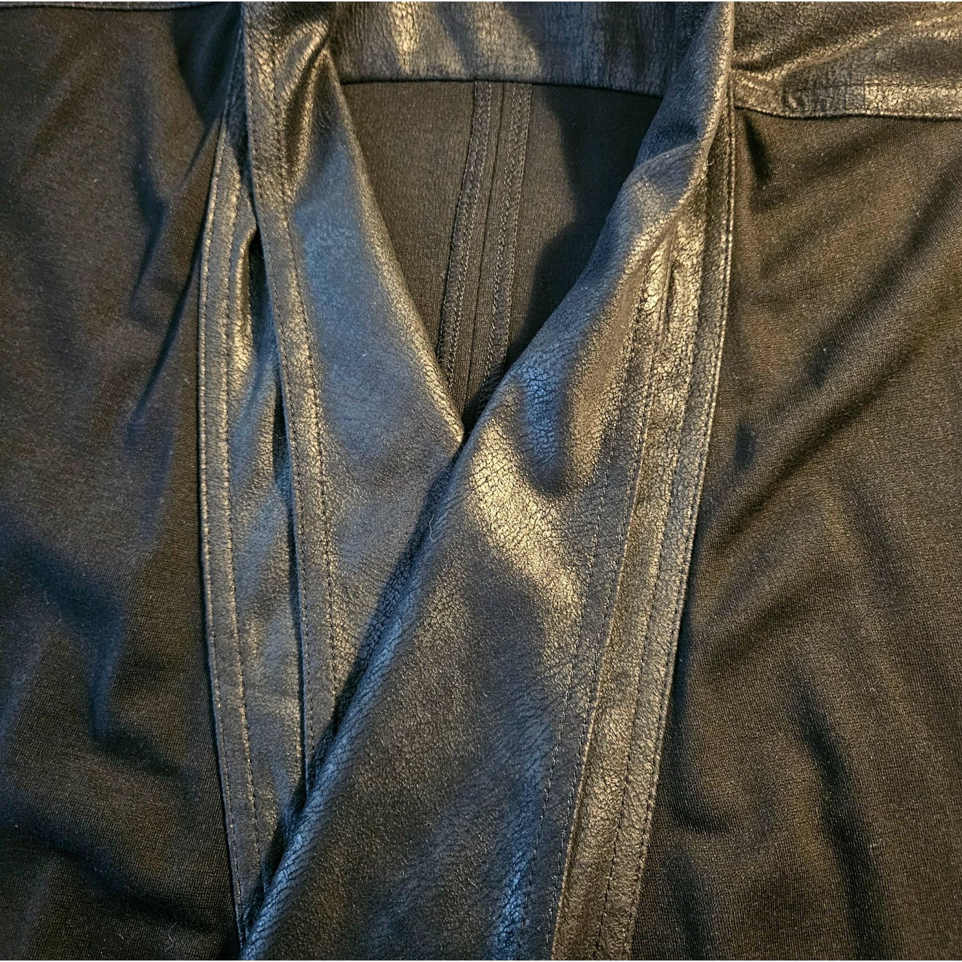 Other CAbi Women Black Faux Leather-Trim Waterfall Jacket M Whimsy Size L / US 10 / IT 46 - 6 Thumbnail